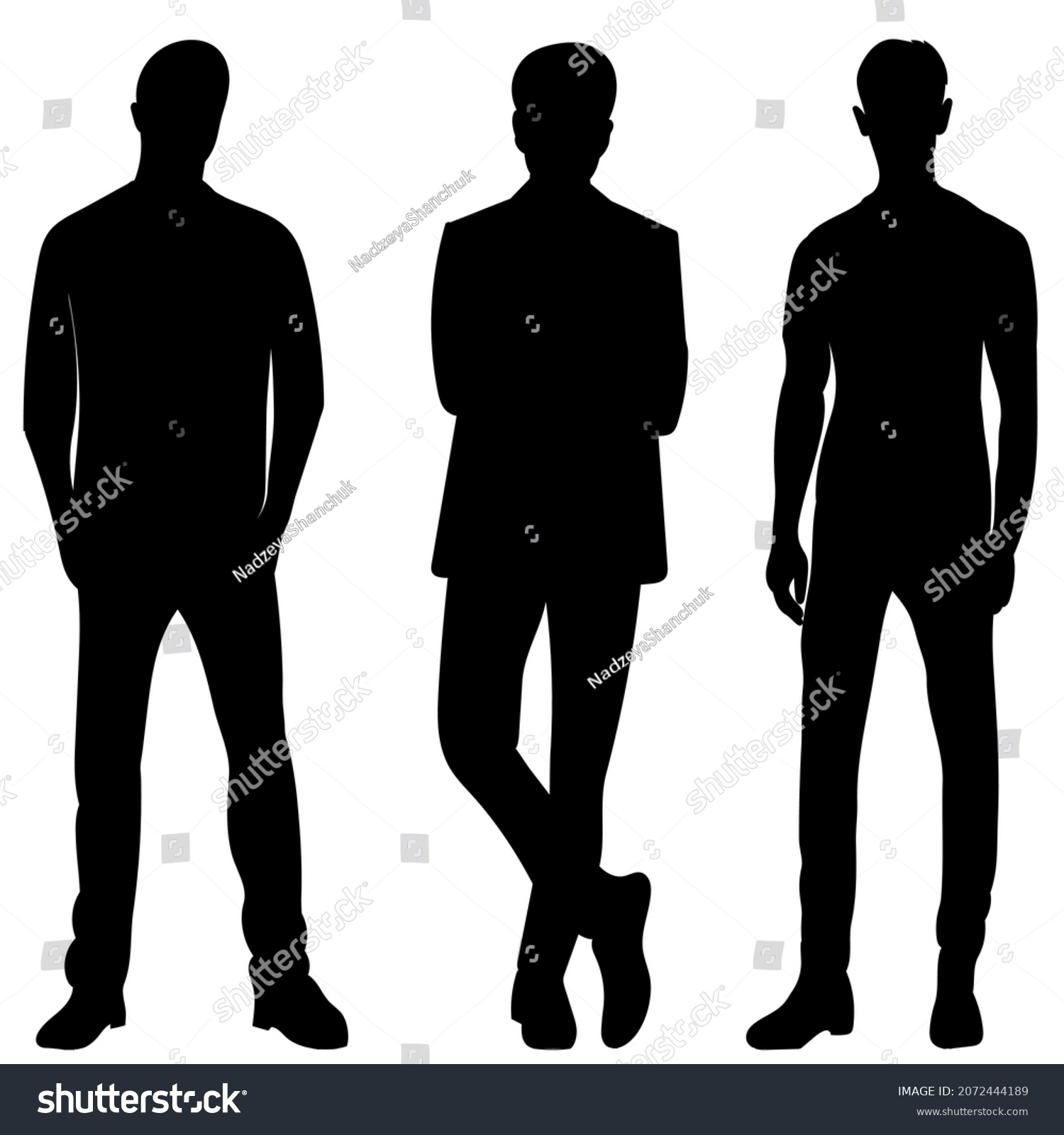 Black Silhouette People Vector Isolated Stock Vector (Royalty Free ...