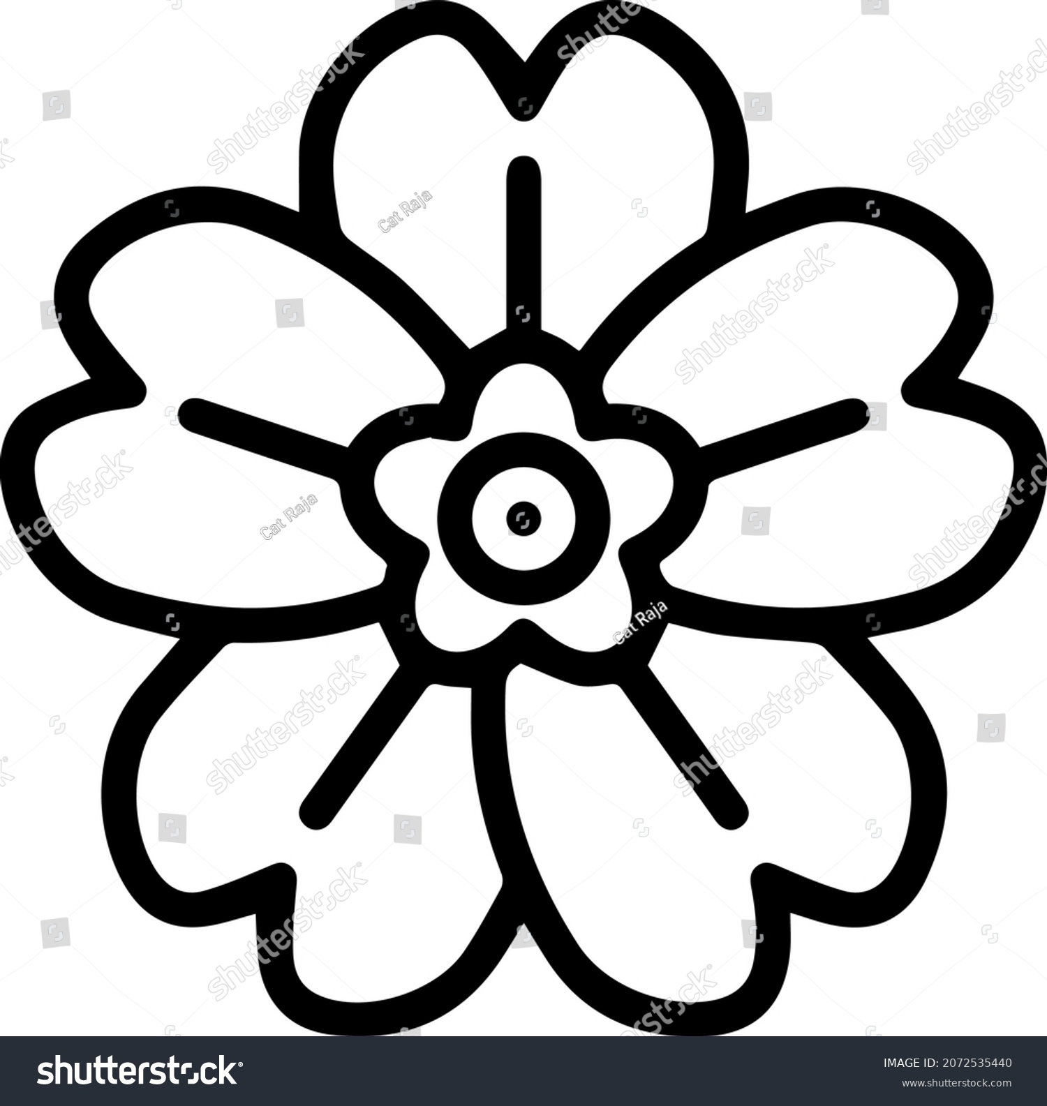 Primrose Flower Icon Out Line Vector Stock Vector (royalty Free 