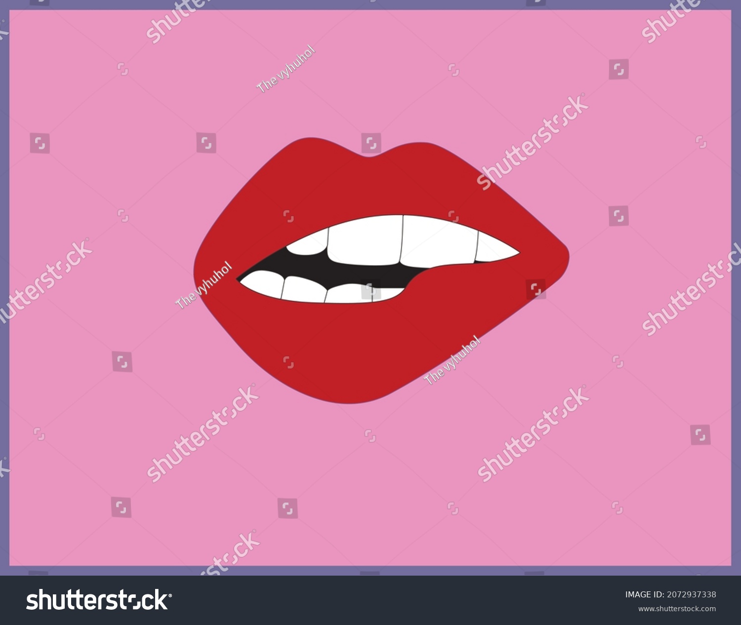 Sexy Lips Bite Your Own Lips Stock Vector Royalty Free 2072937338 Shutterstock 