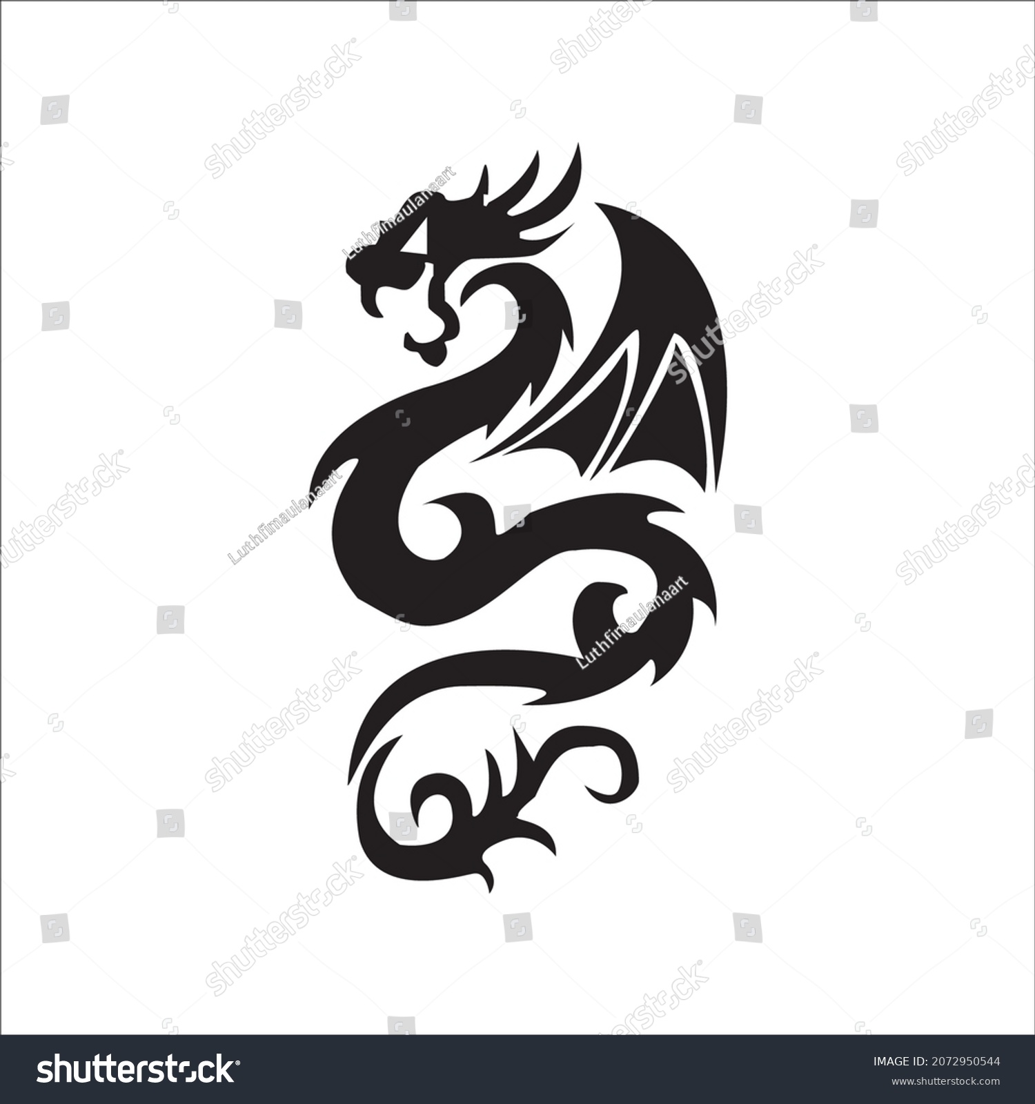 Collection Cool Dragon Logo Vector Images Stock Vector (Royalty Free ...