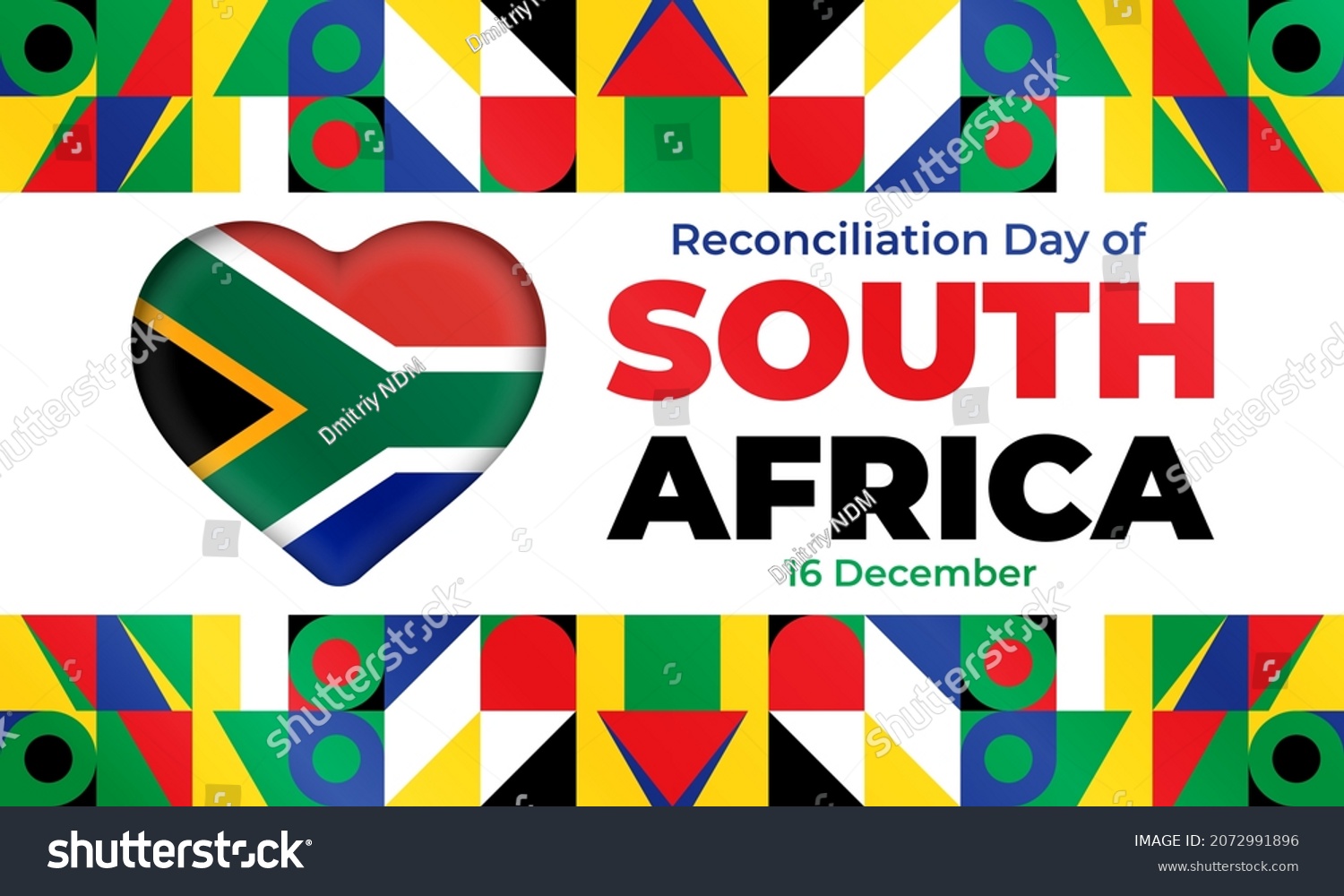 Day Reconciliation Public Holiday South Africa Stock Vector (Royalty