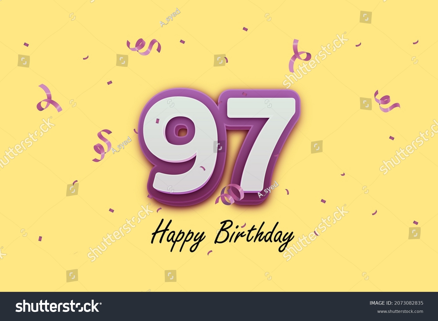 Happy Birthday 97 3d Number 97 Stock Illustration 2073082835 | Shutterstock