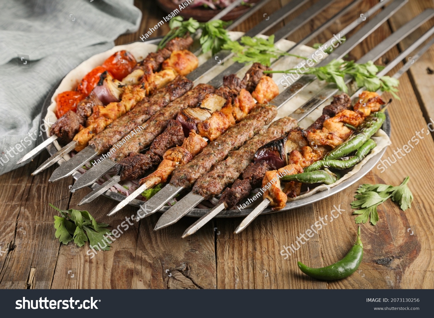 Turkish Arabic Traditional Mix Vali Kebab Stock Photo 2073130256 ...