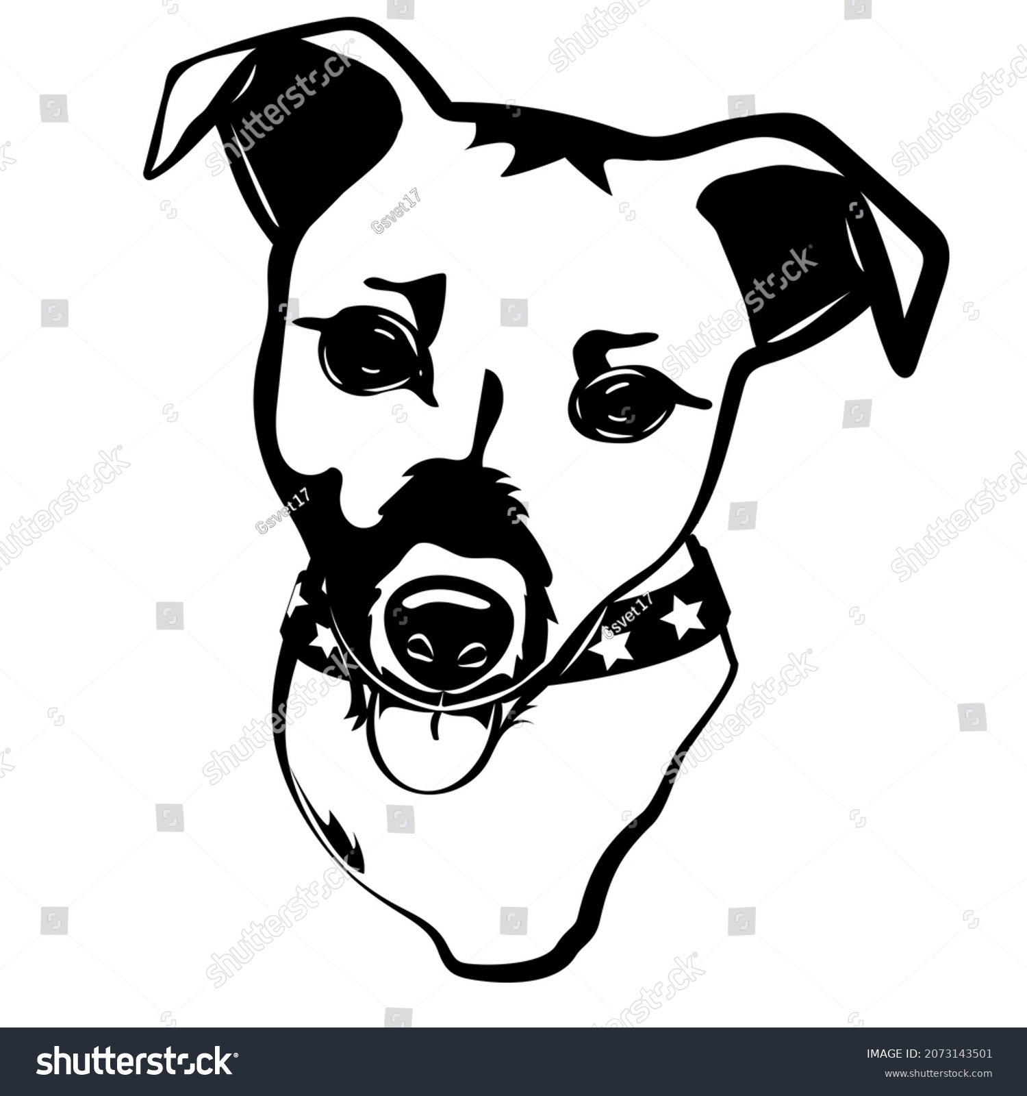 Jack Russell Terrier Dog Muzzle Silhouette Stock Vector (Royalty Free ...