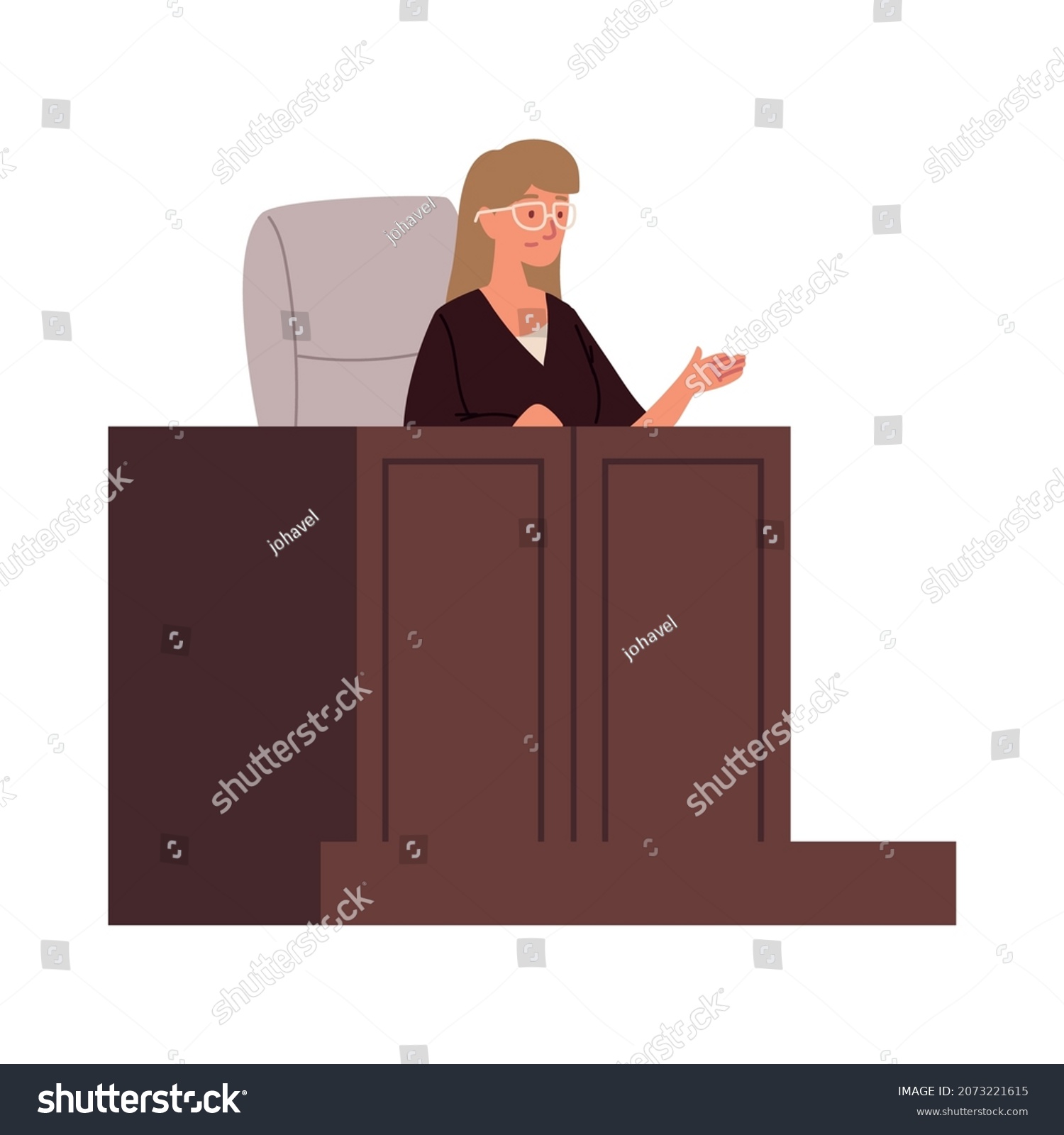 Female Judge On Podium Icon Stock Vector (Royalty Free) 2073221615 ...