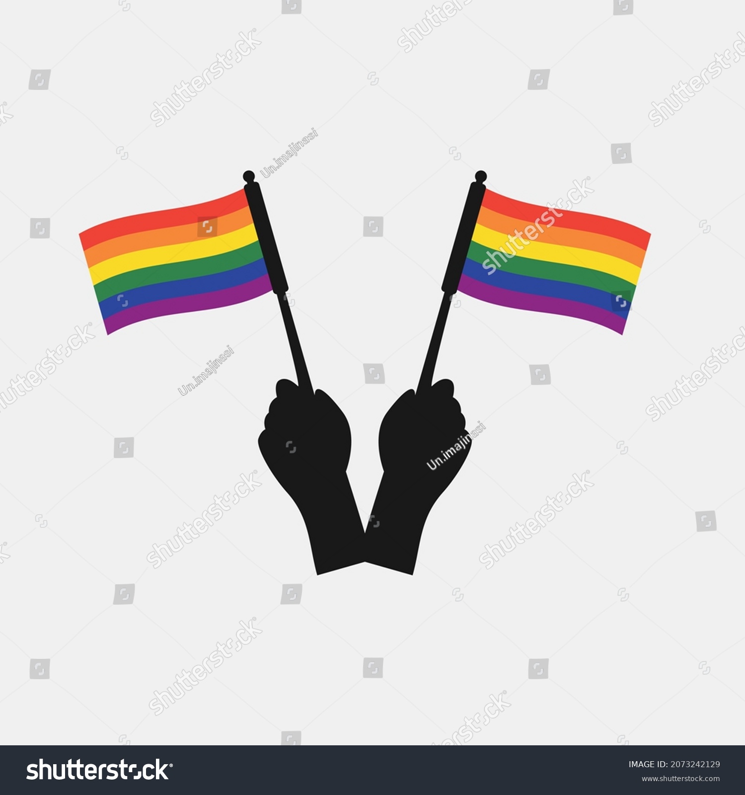 Silhouette Person Waving Flag Lgbt Stock Vector (Royalty Free ...