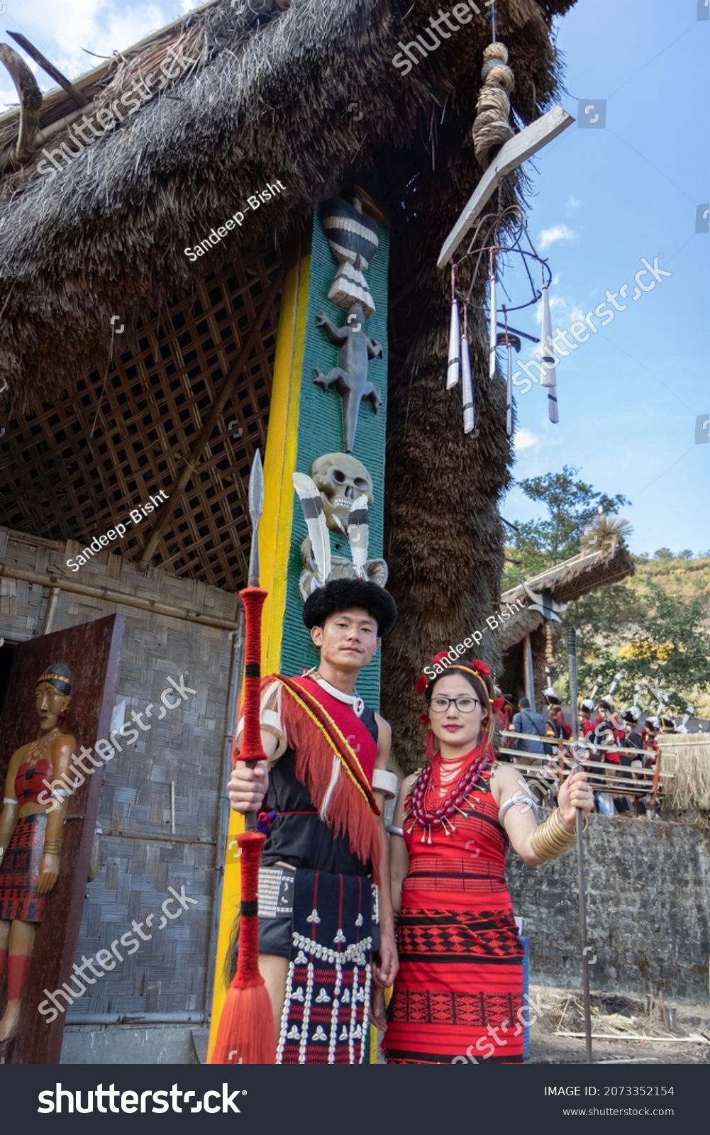 Naga Tribesman Naga Tribeswomen Dressed Traditional Stock Photo ...