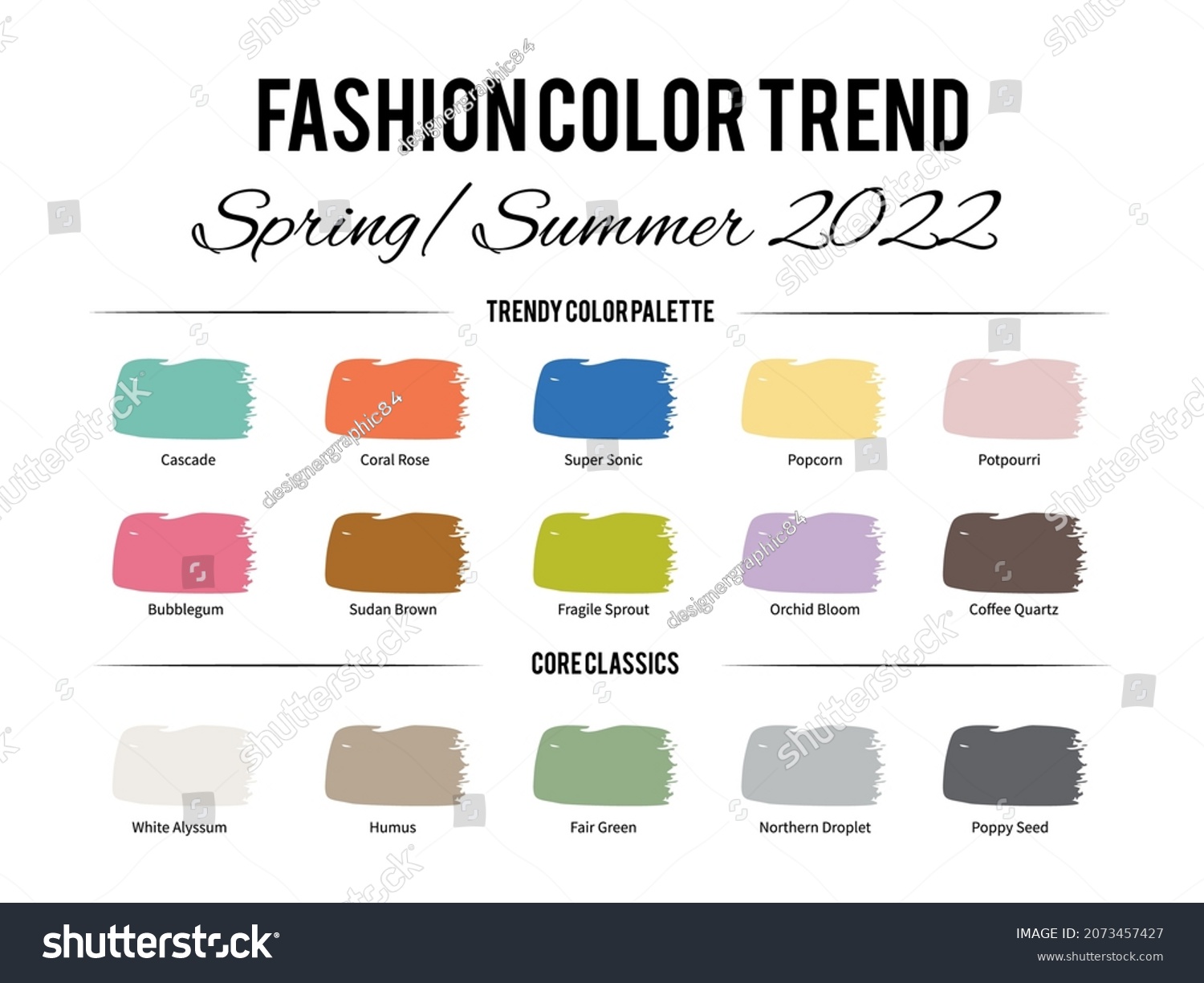 Fashion Color Trend Spring Summer 2022 Stock Vector (Royalty Free ...