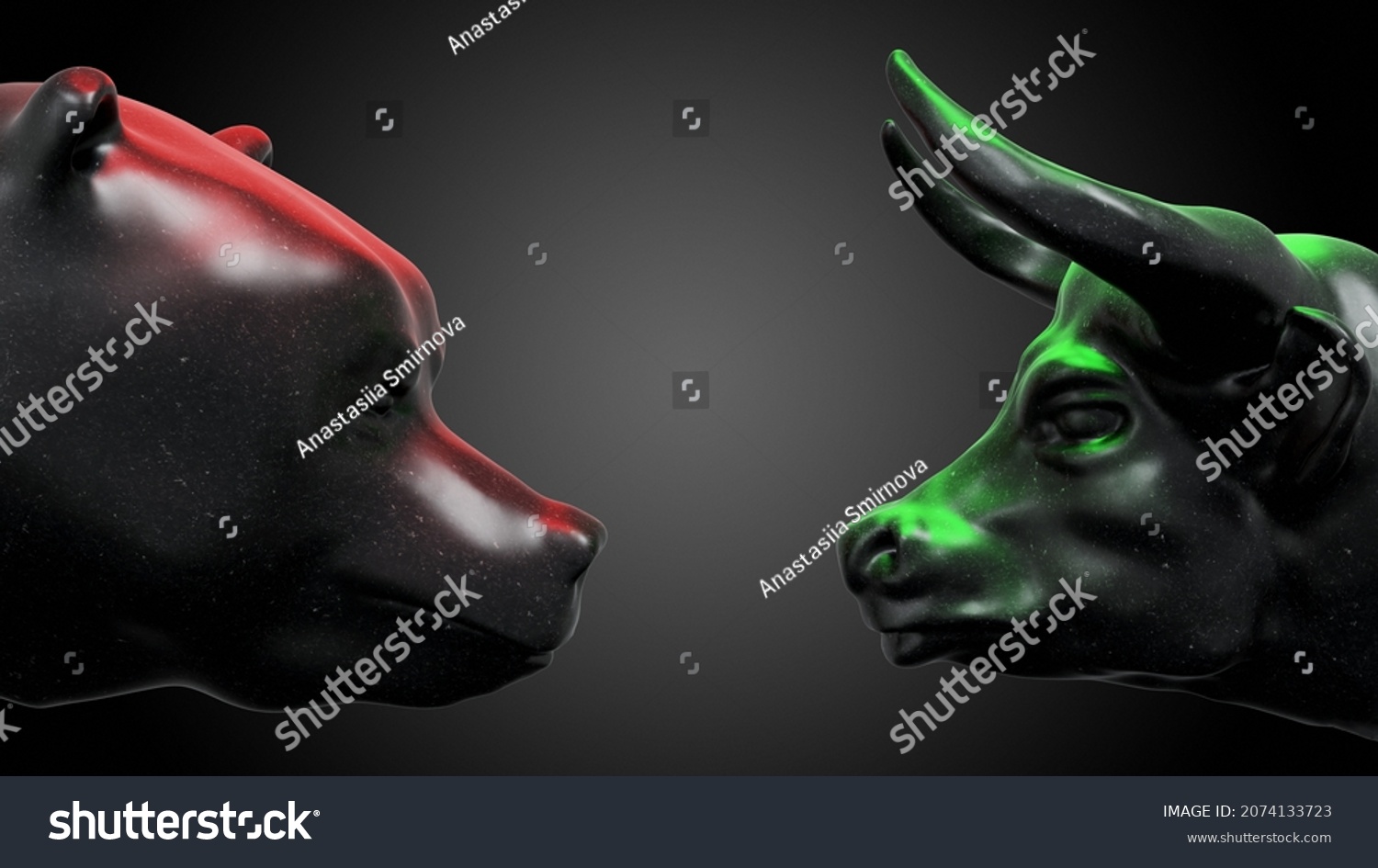 Bull Bear Market Concept Art 3d Stock Illustration 2074133723   Stock Photo Bull And Bear Market Concept Art D Render Illustration Stocks Market Investments Background 2074133723 