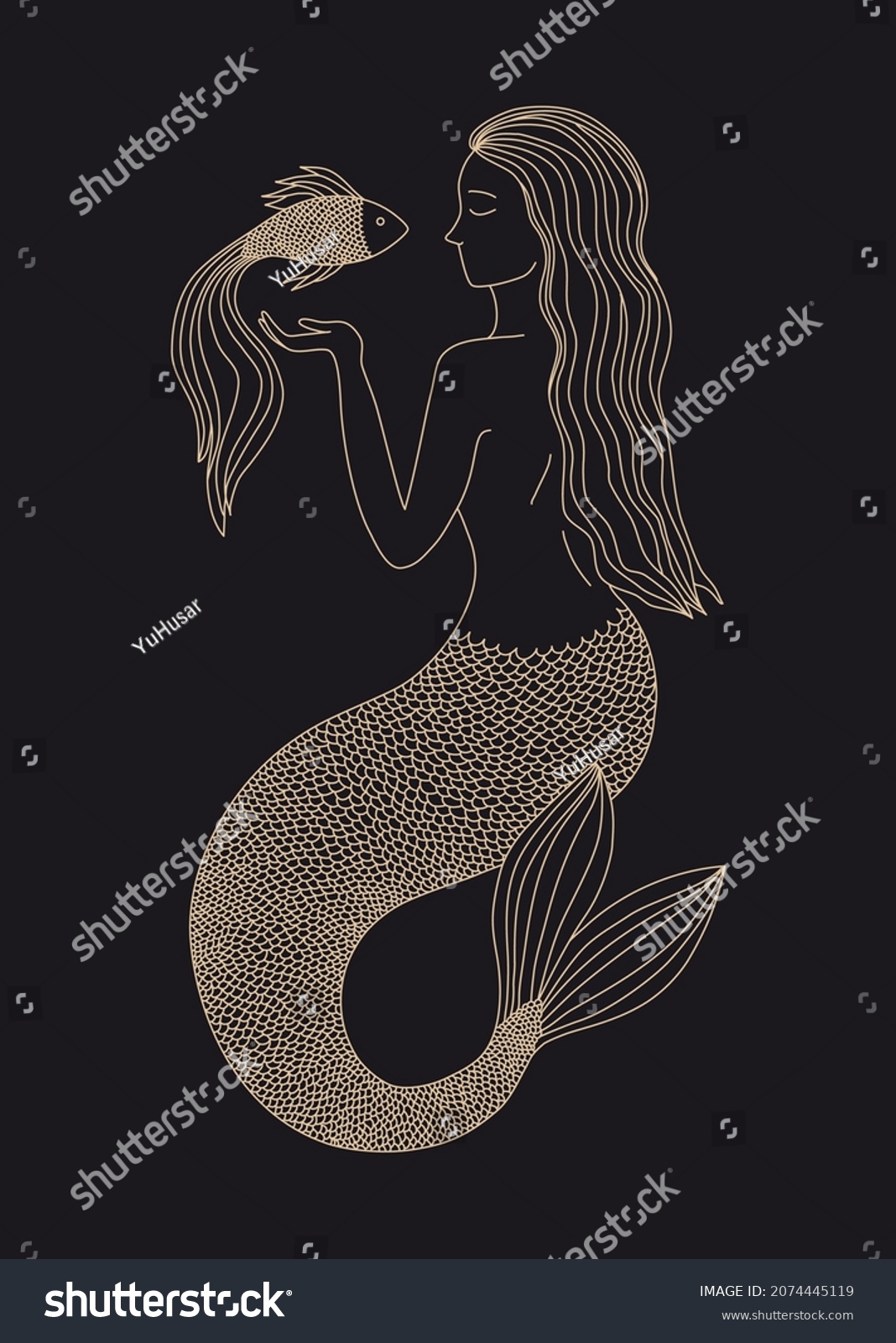 Zodiac Sign Pisces Silhouette Astrological Sign Stock Vector (Royalty ...