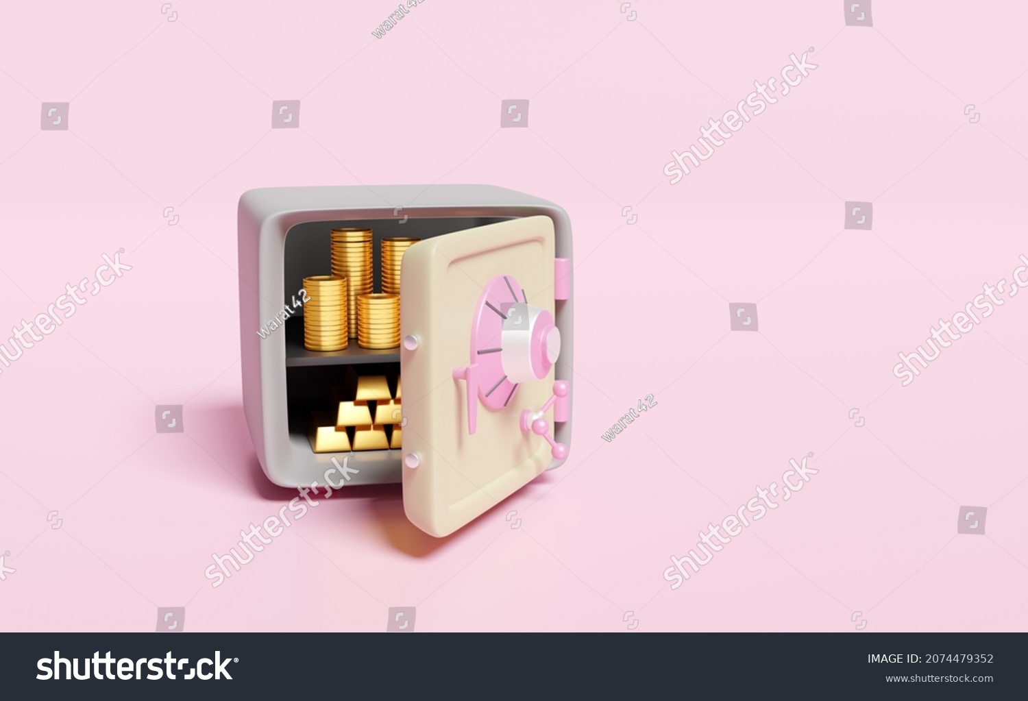 Safe Box Full Coins Stack Gold Stock Illustration 2074479352 | Shutterstock