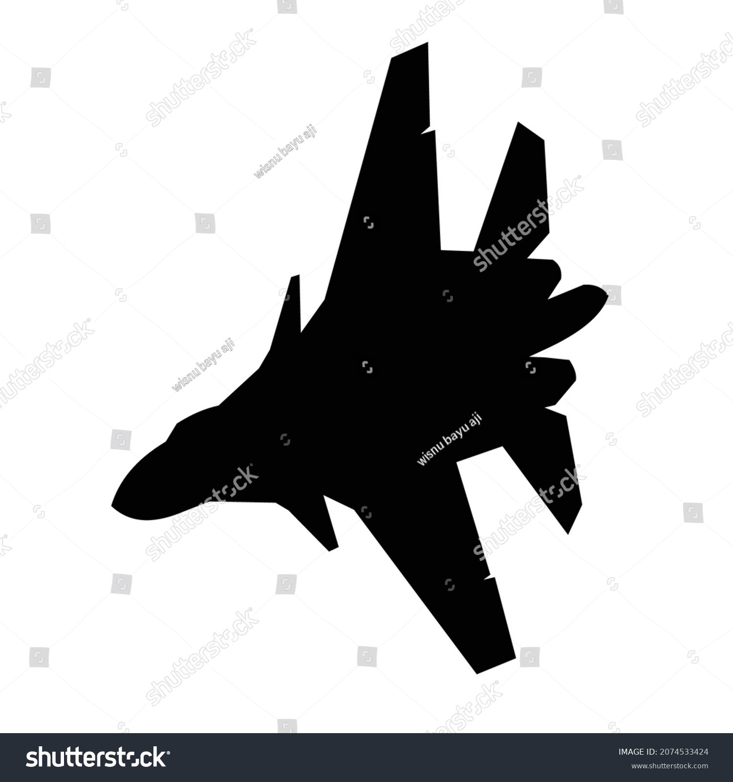 Modern Military Aircraft Silhouette Vector Design Stock Vector Royalty   Stock Vector Modern Military Aircraft Silhouette Vector Design 2074533424 