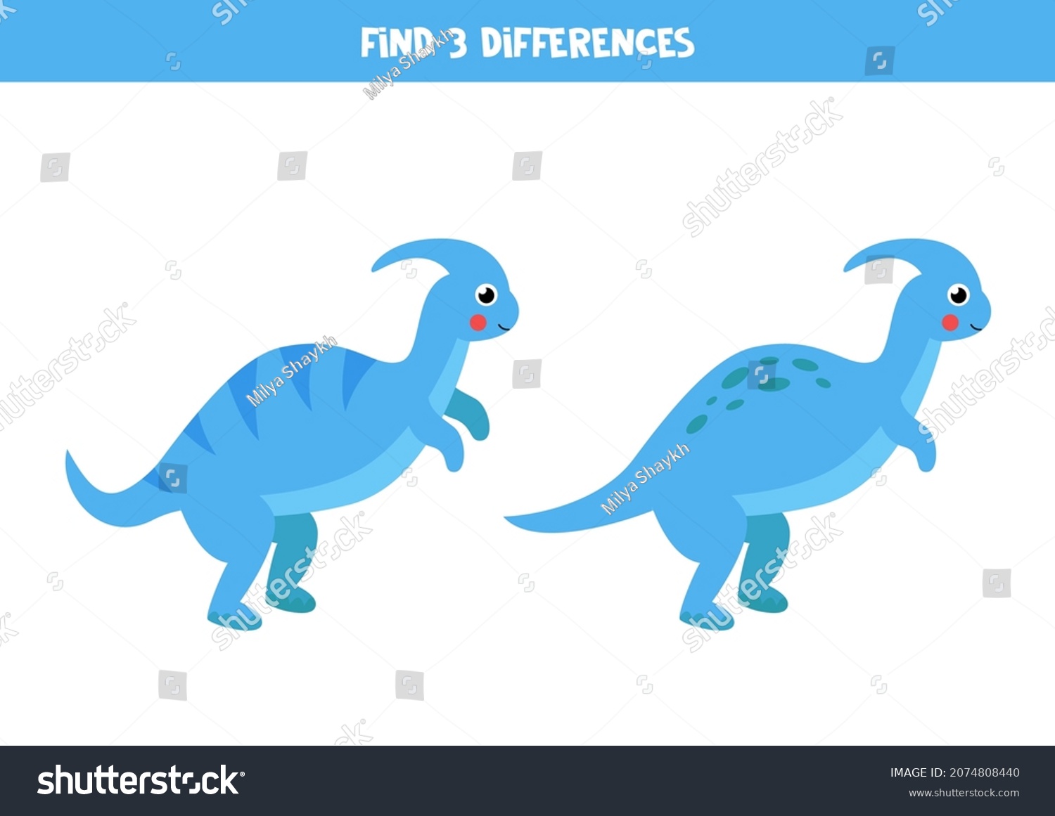 Find Three Differences Between Two Pictures Stock Vector (Royalty Free ...