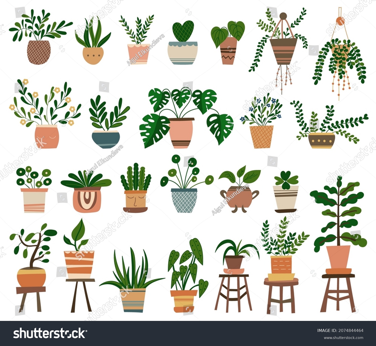 House Plants Clipart Vector Illustration Stock Vector (Royalty Free ...