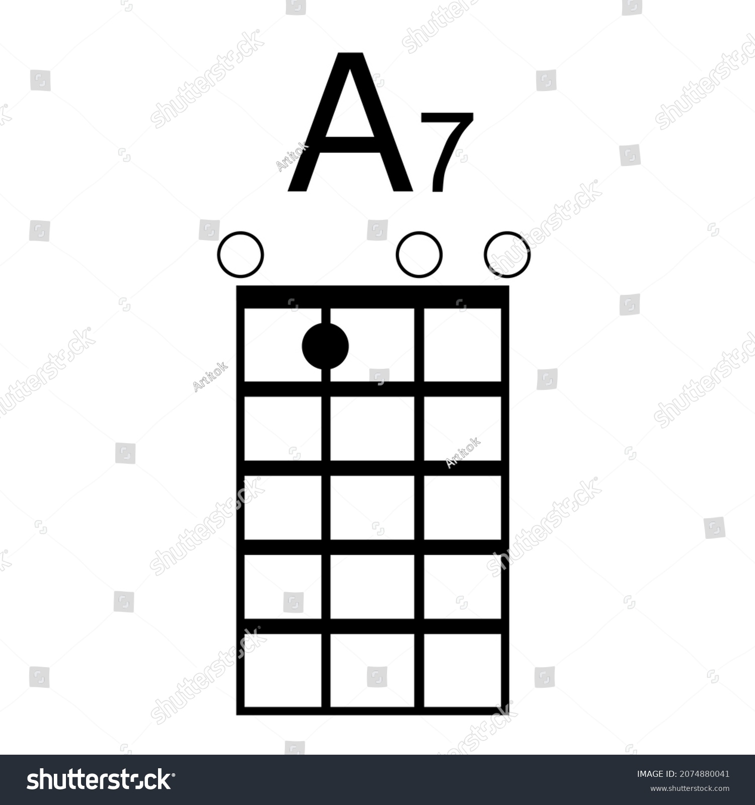 Ukulele Chords A7 Chords Tab A7musical Stock Vector Royalty Free 2074880041 Shutterstock 4296