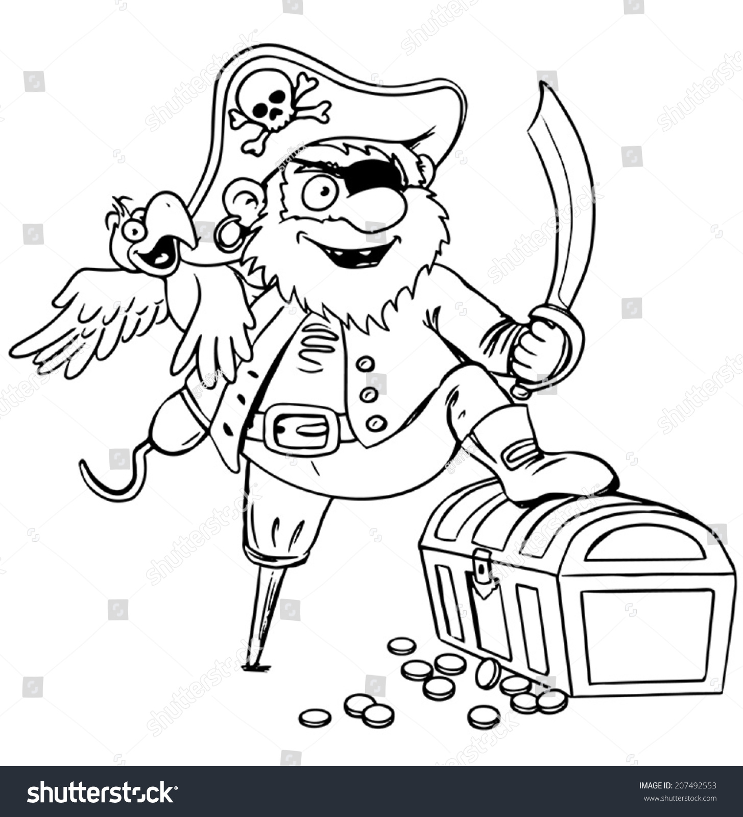 Рисунок пирата карандашом смешной