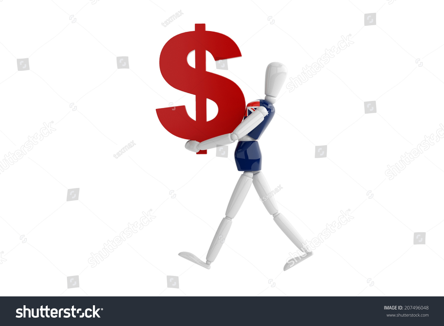 Three Dimension Model Render Australia Dollas Stock Photo 207496048 ...