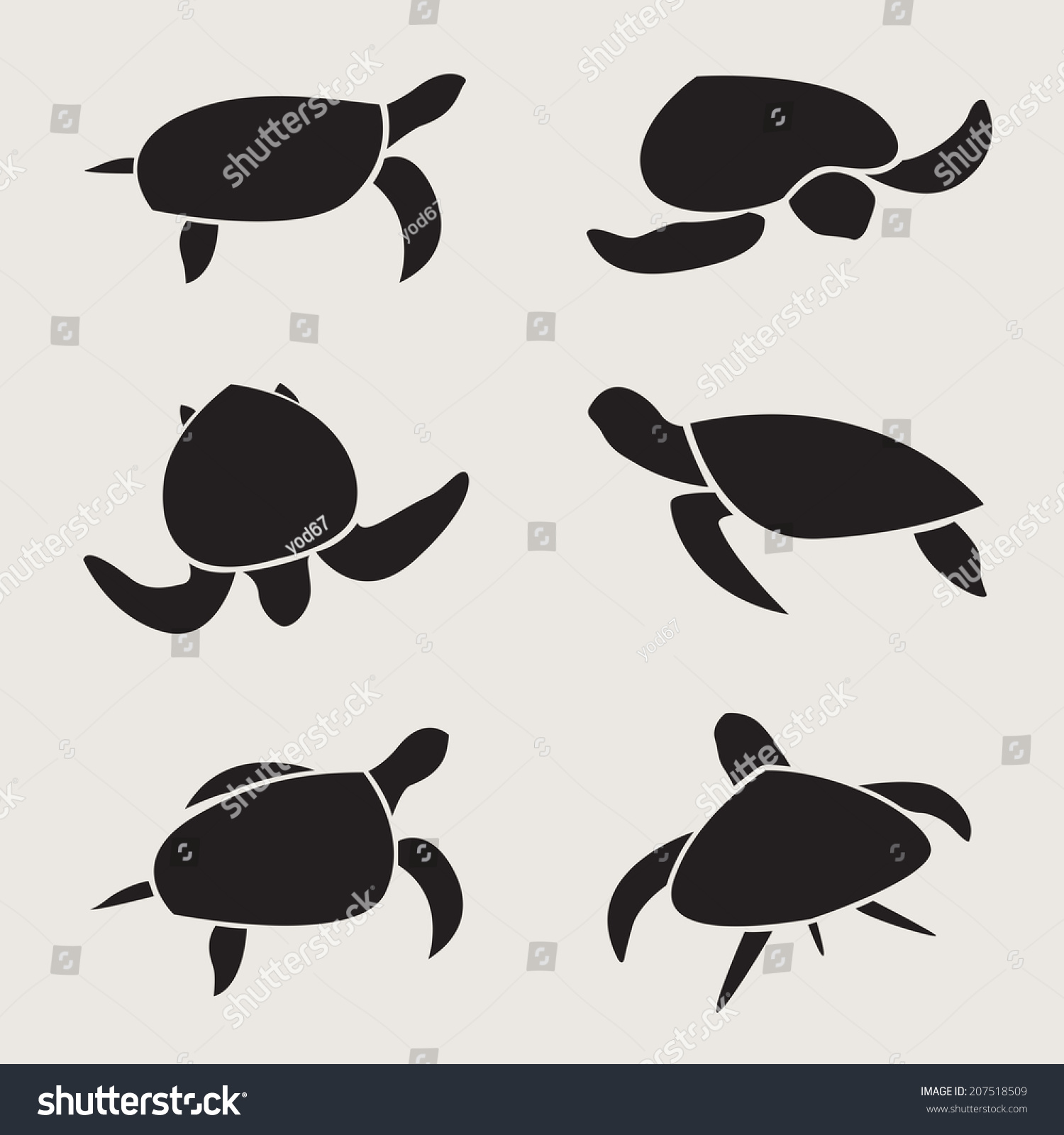 Vector Group Turtle Design On Brown Stock Vector (Royalty Free ...