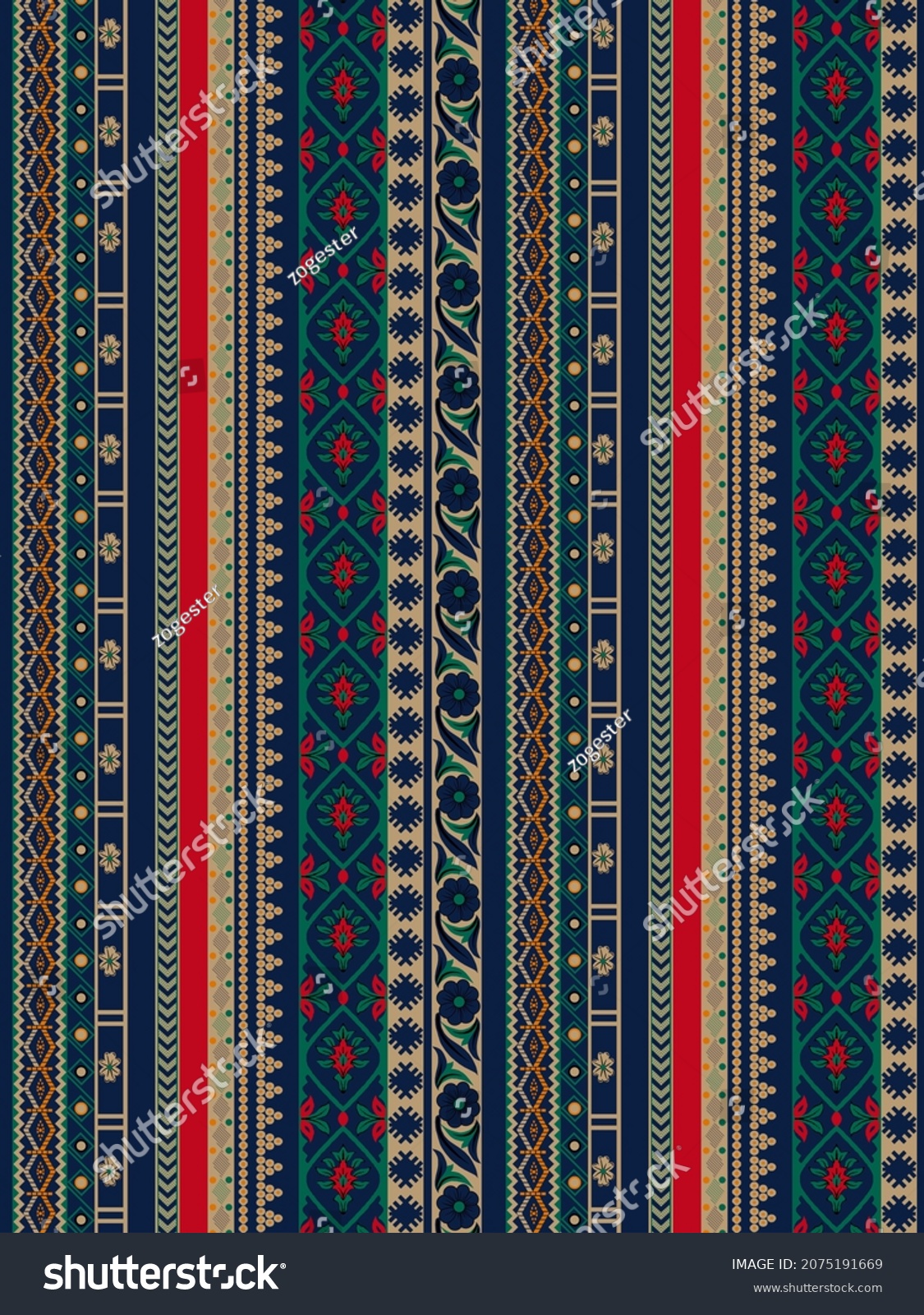 Textile Border Geometric Ethnic Border Design Stock Illustration ...