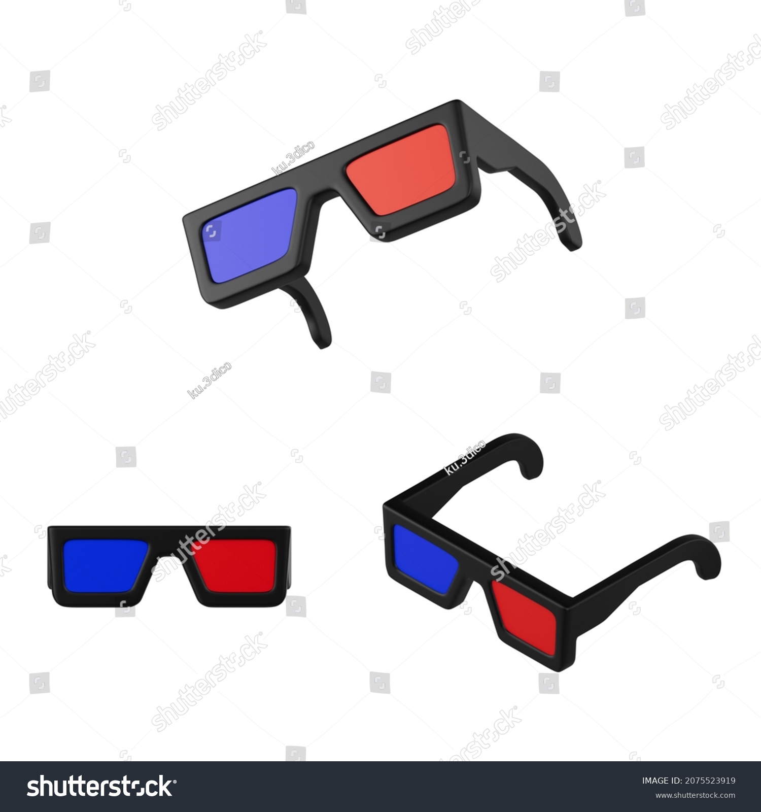 3d Glasses Red Blue Lenses 3d Stock Illustration 2075523919 | Shutterstock