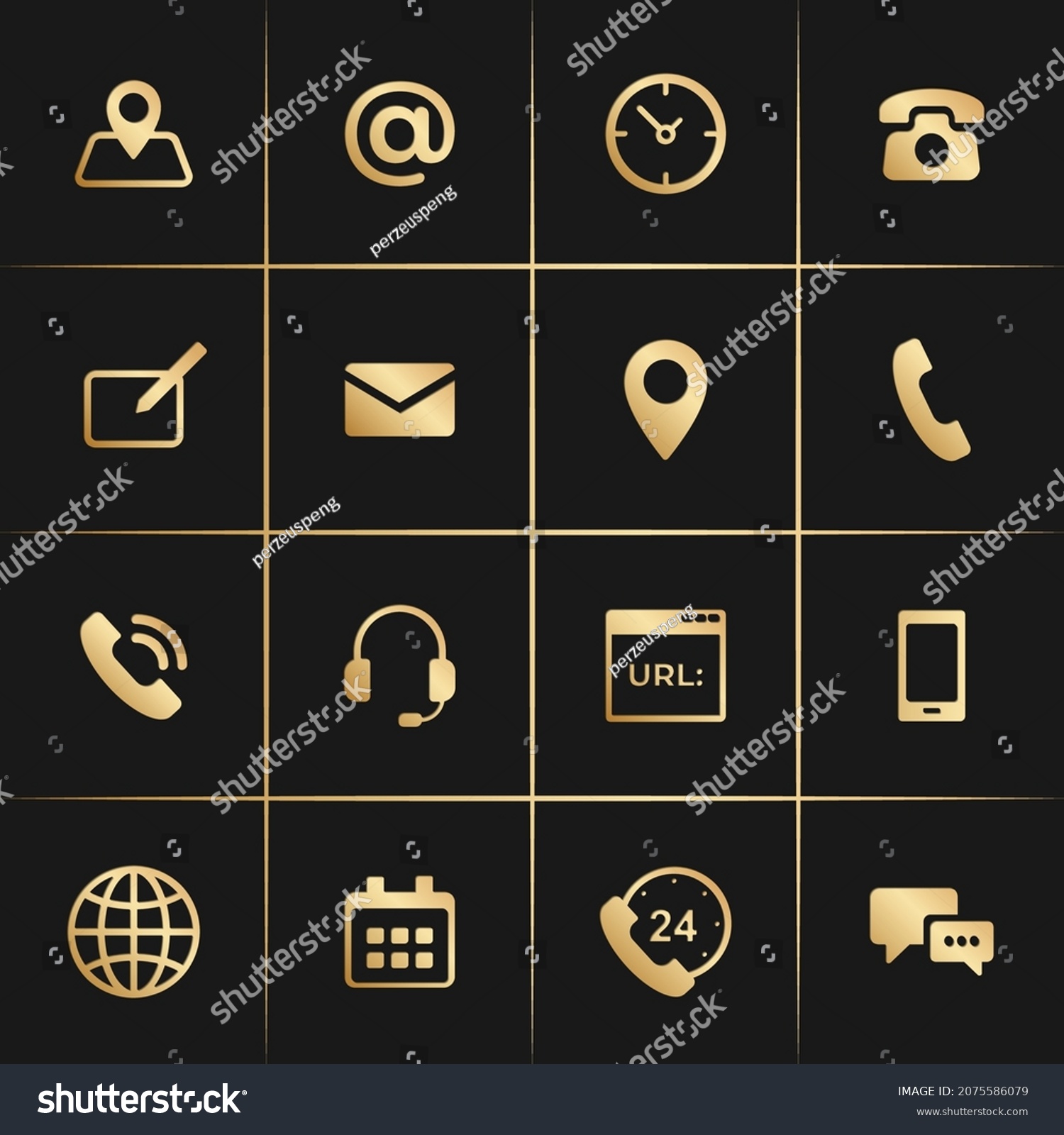 Luxury Icons Simple Flat Vector Gold Stock Vector (Royalty Free ...
