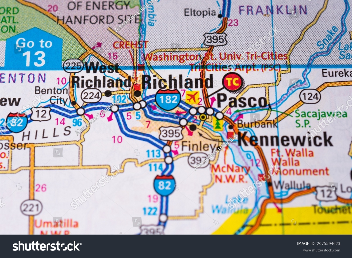 Richland On Usa Map Stock Photo 2075594623 | Shutterstock