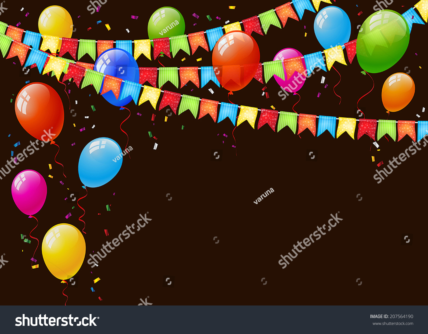 Party Balloons Vector Stock Vector Royalty Free 207564190 Shutterstock 