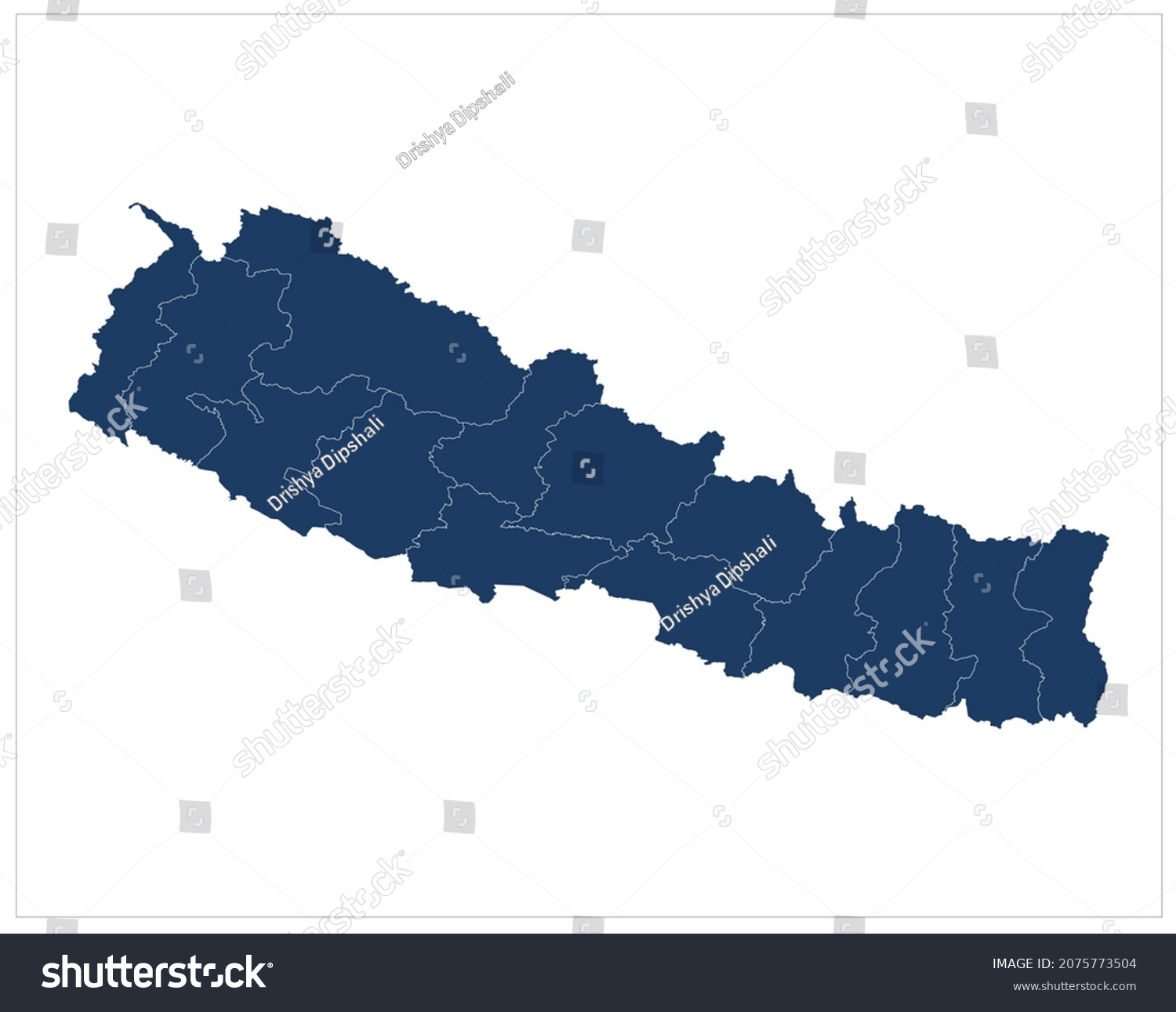 Blue Color New Nepal Map Illustration Stock Illustration 2075773504 ...