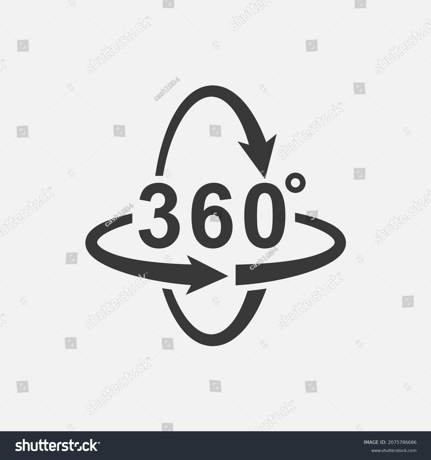 360 Degree View Symbol Vector Illustration Stock Vector (Royalty Free ...