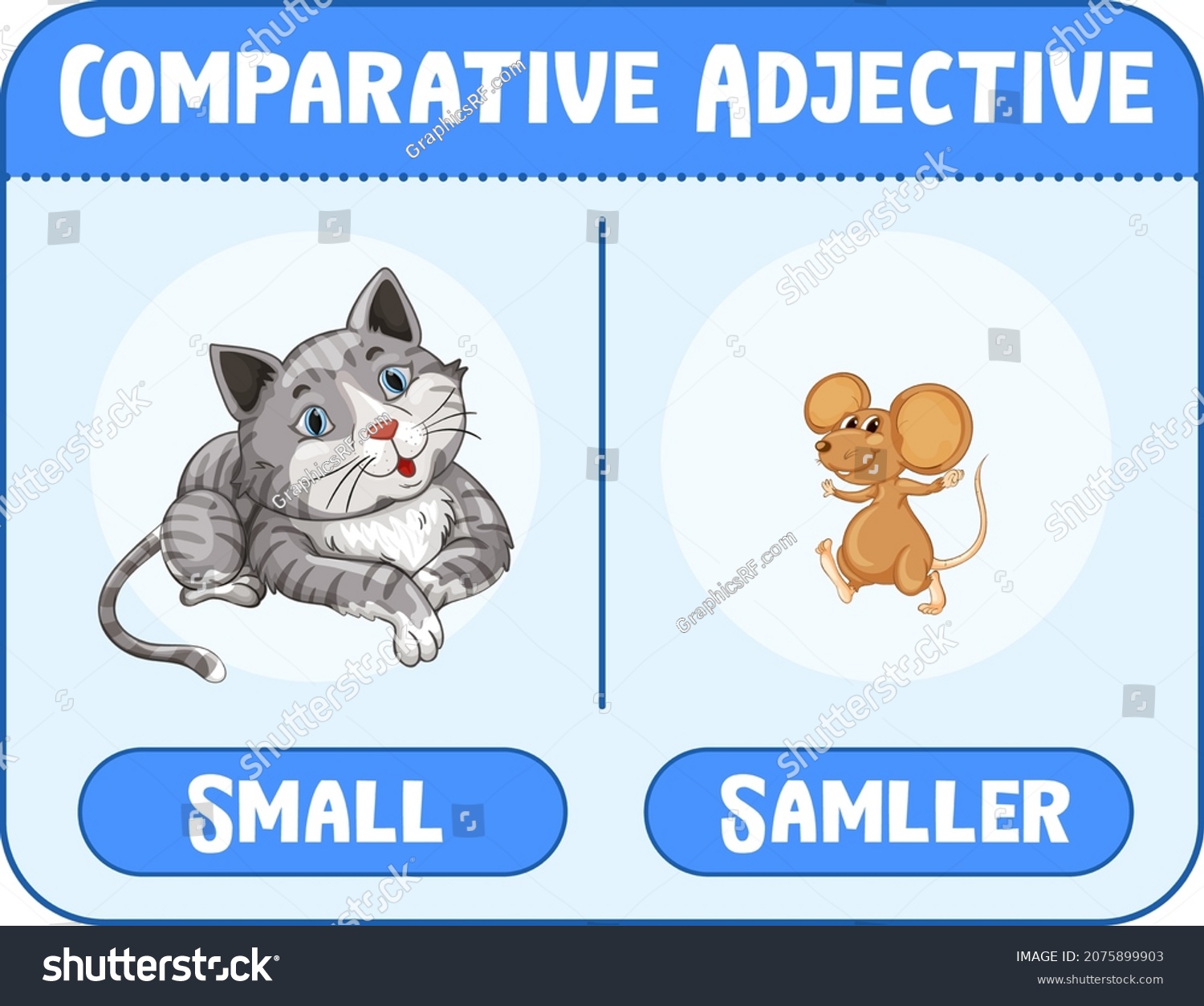 Comparative Superlative Adjectives Word Small Illustration Stock Vector ...