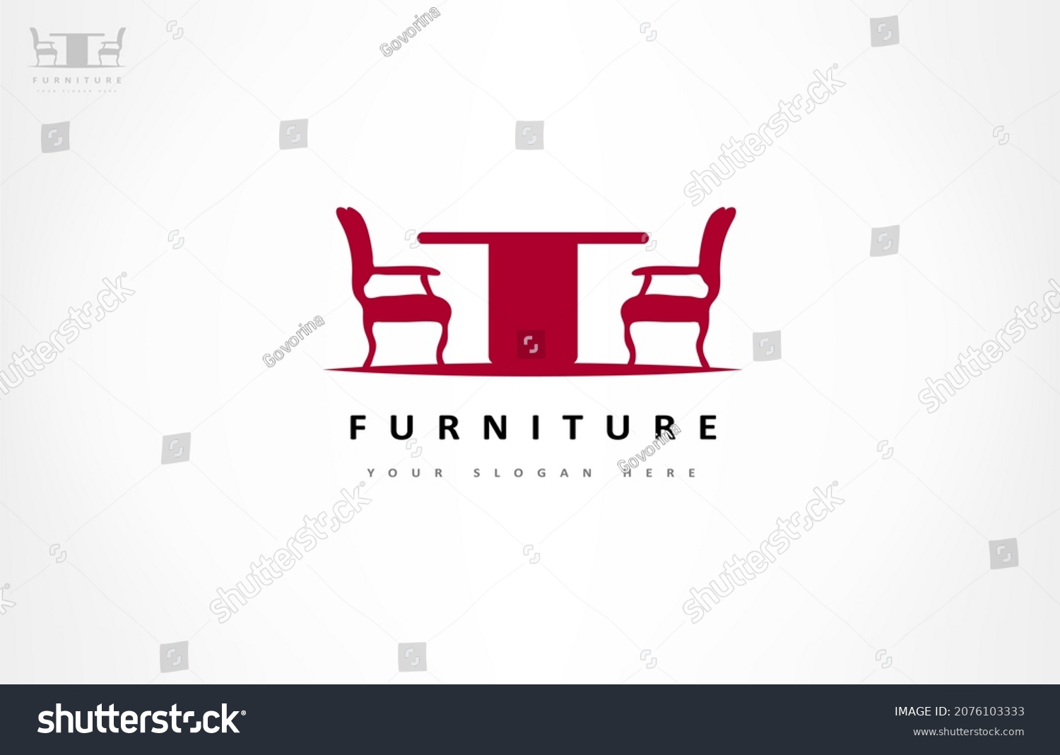 Furniture Logo Vector Chairs Table Stock Vector (Royalty Free ...