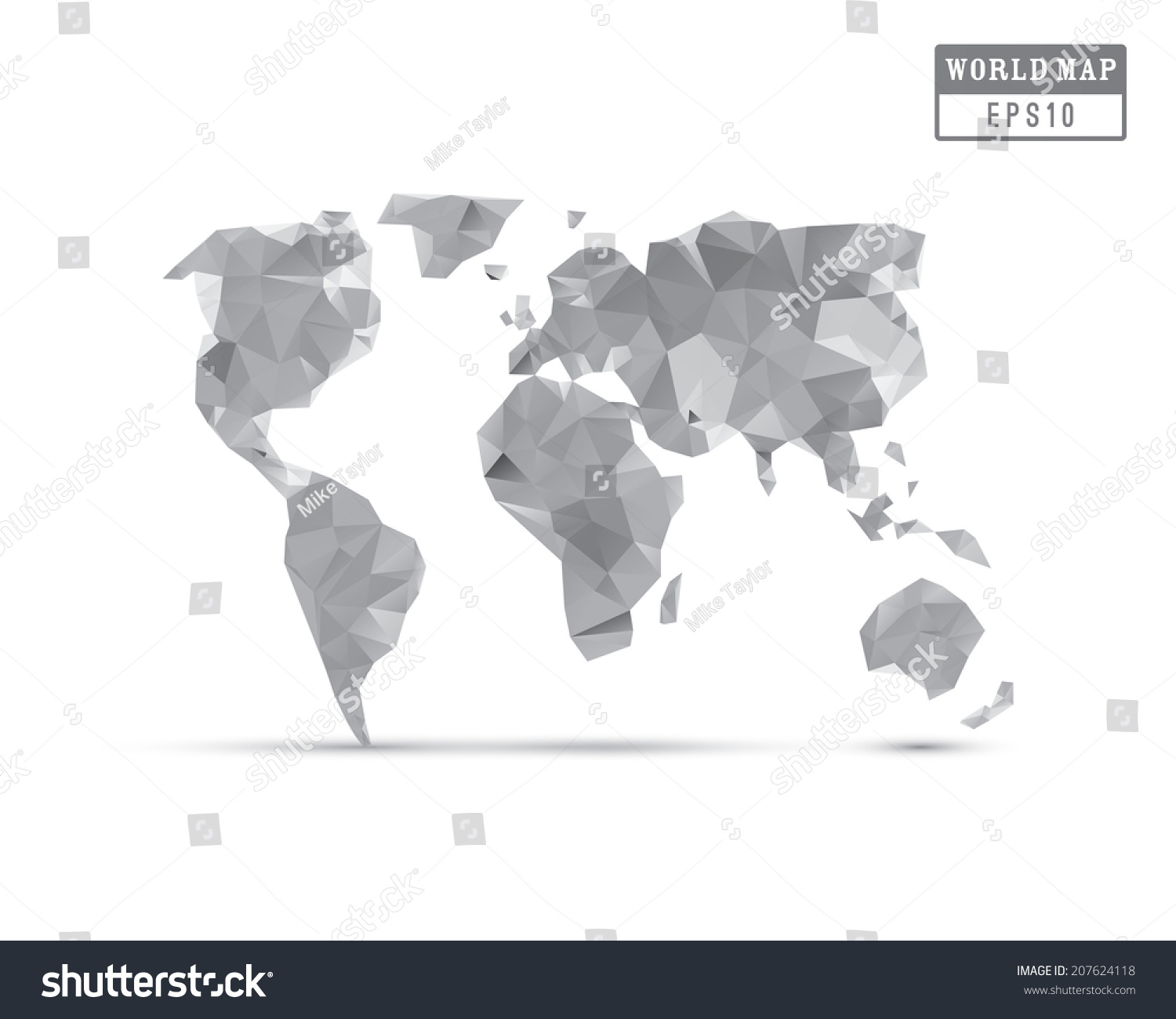 Polygon Style Vector World Map Stock Vector (Royalty Free) 207624118 ...