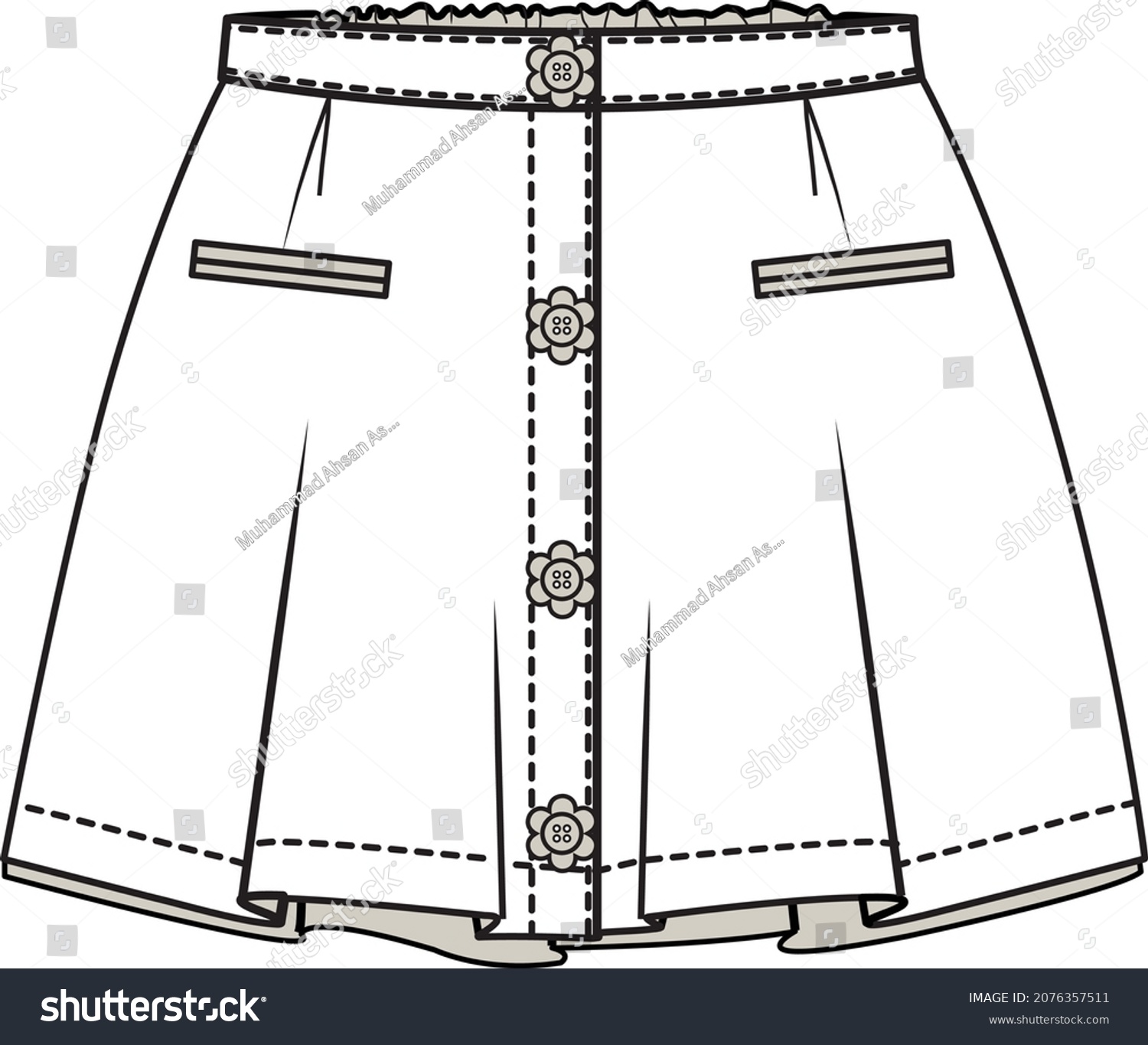 Kids Teens Girls Bottom Wear Skirts Stock Vector (Royalty Free ...