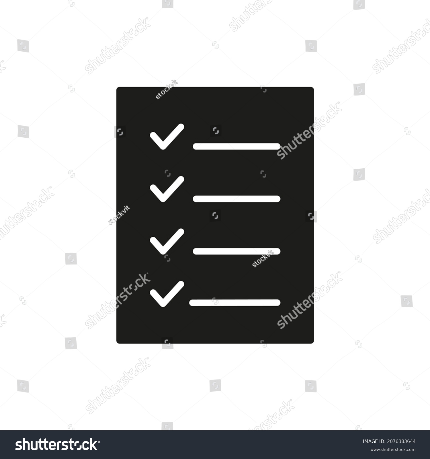 Checklist Black Form Document With Check Icon Silhouette Clipboard