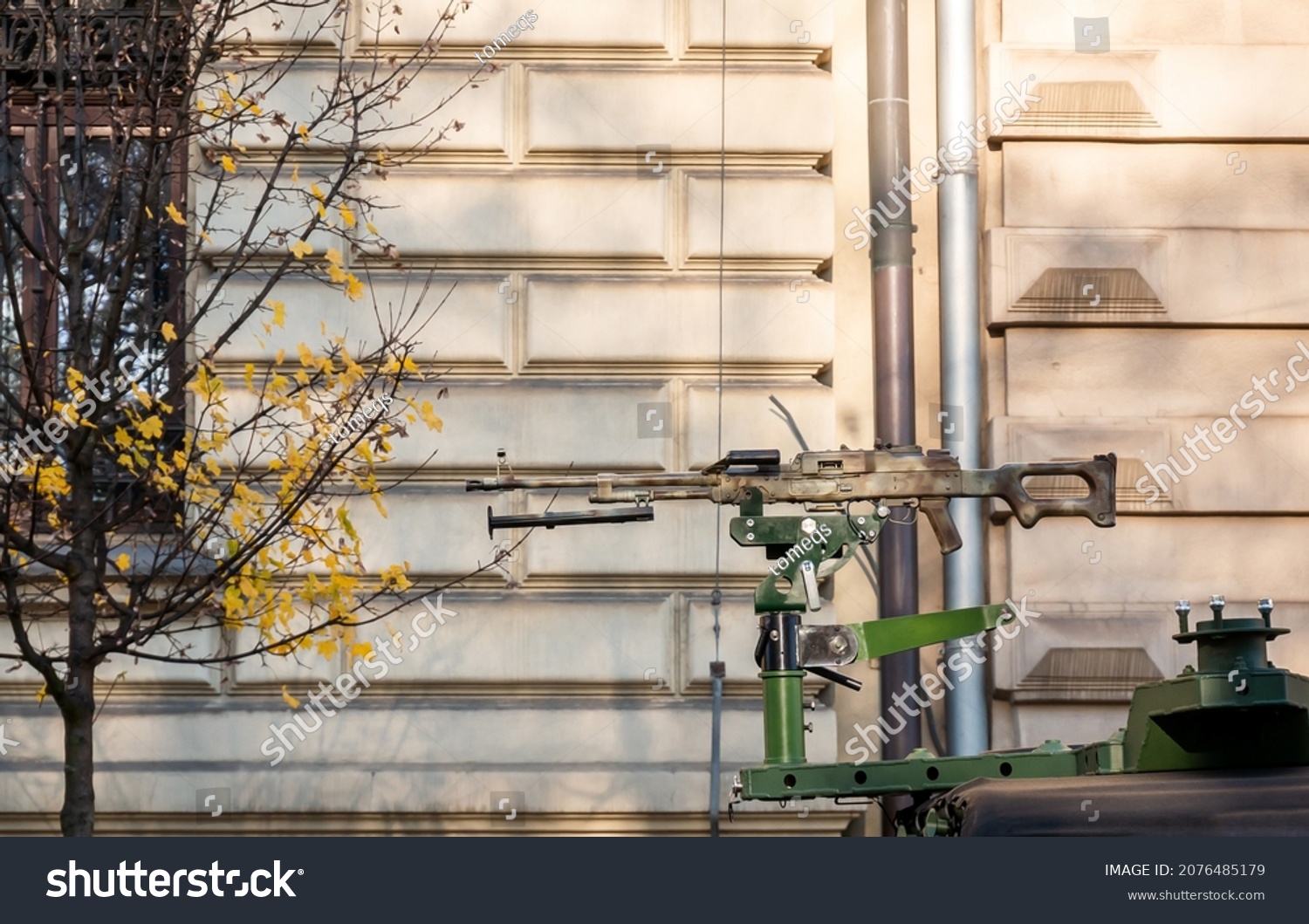 One Single Simple Machine Gun On Stock Photo 2076485179 | Shutterstock