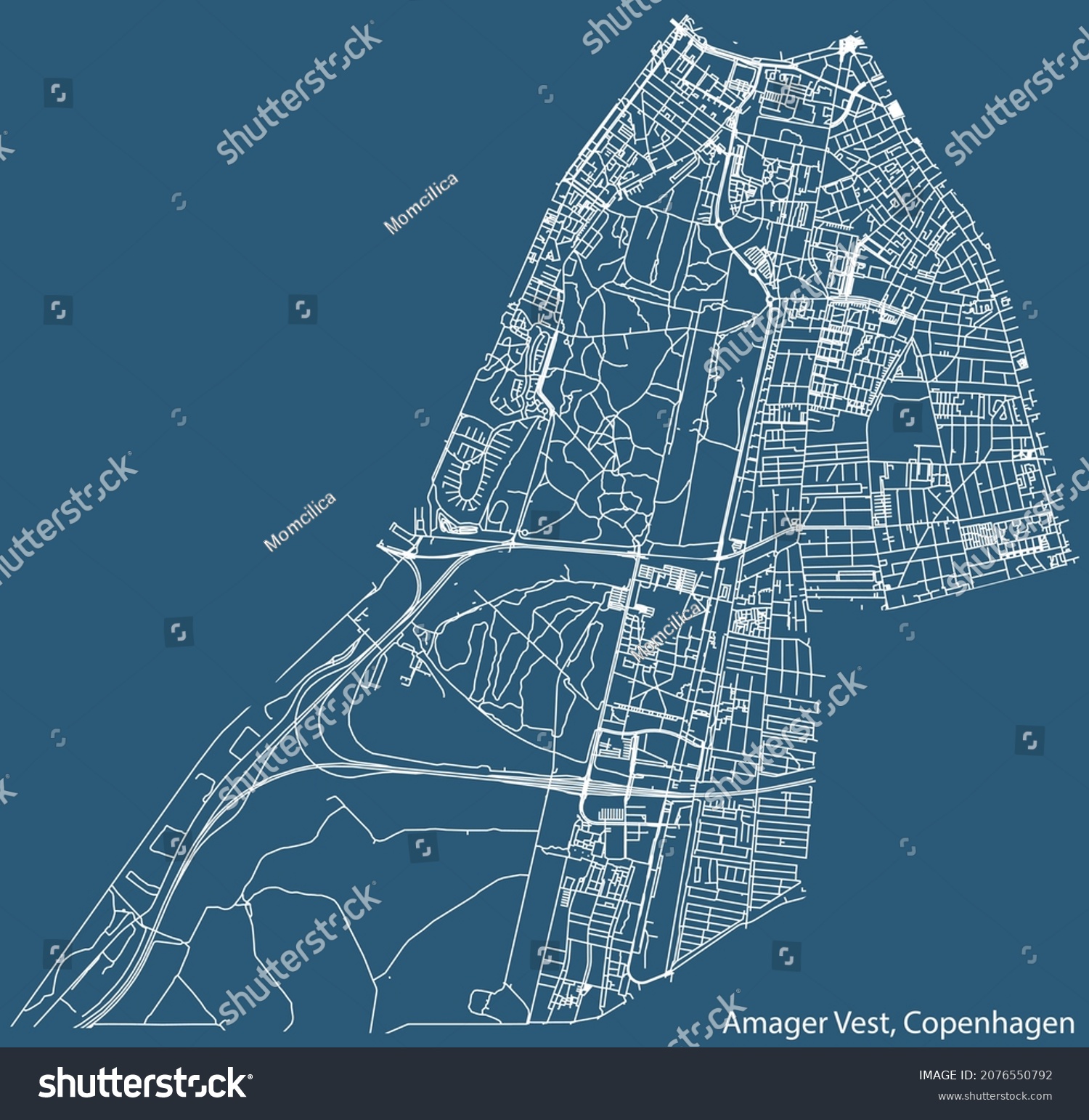 Detailed Navigation Urban Street Roads Map Stock Vector (Royalty Free) 2076550792  Shutterstock