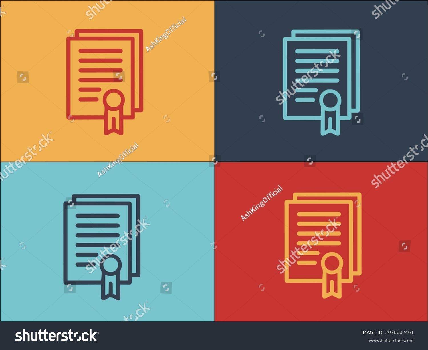 Achievement Certificate Logo Template Simple Flat Stock Vector (Royalty