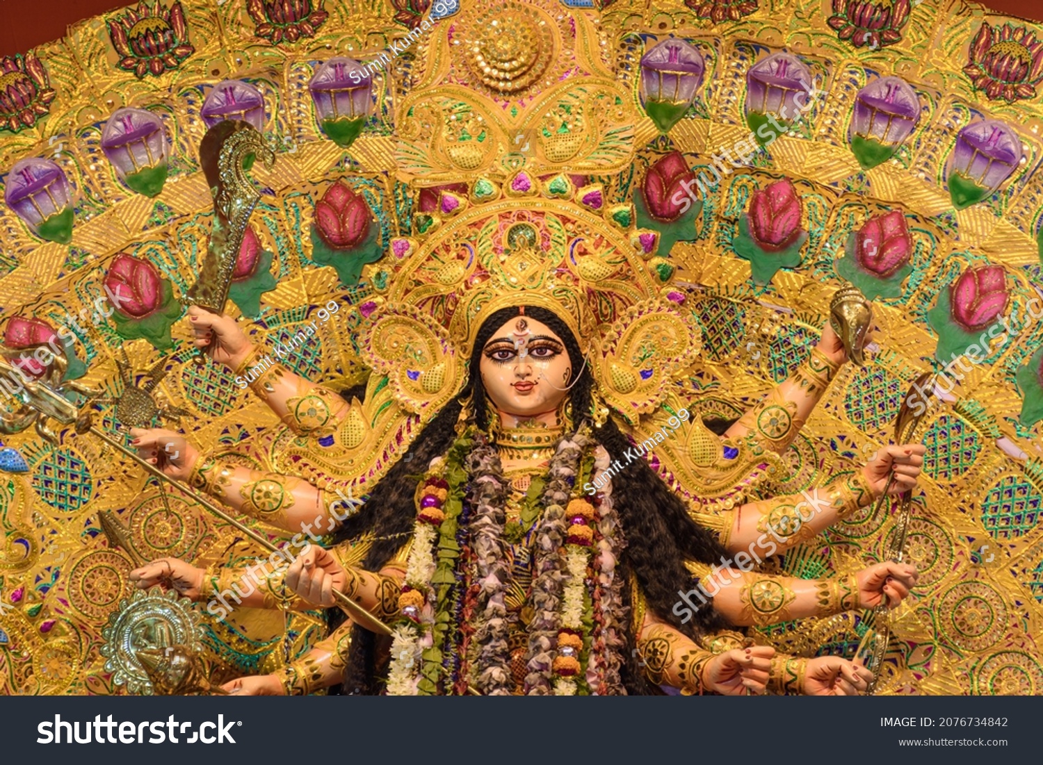 Goddess Durga Idol Durga Puja Pandal Stock Photo 2076734842 | Shutterstock