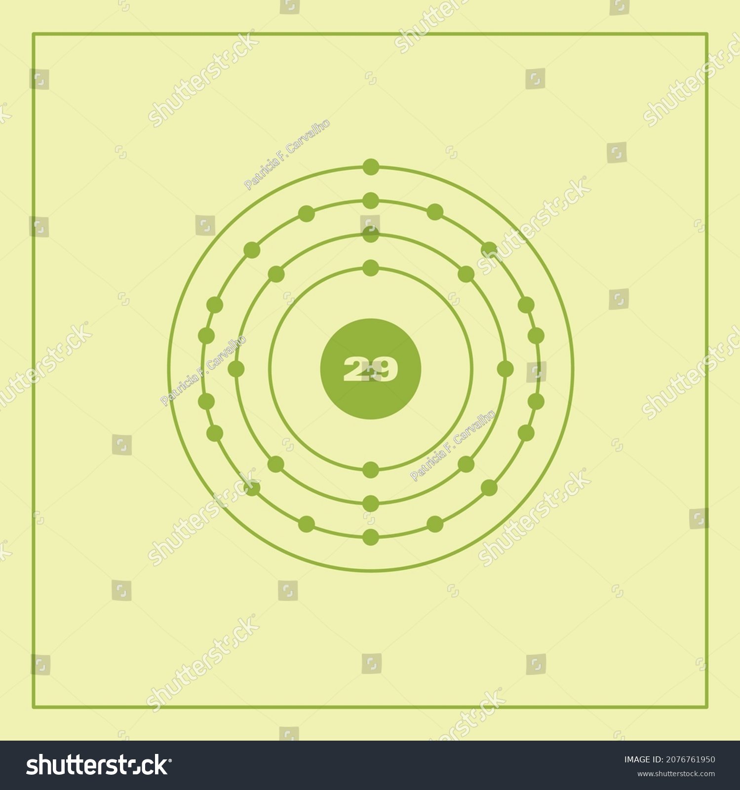 Bohr Model Representation Copper Atom Number Stock Vector (Royalty Free ...