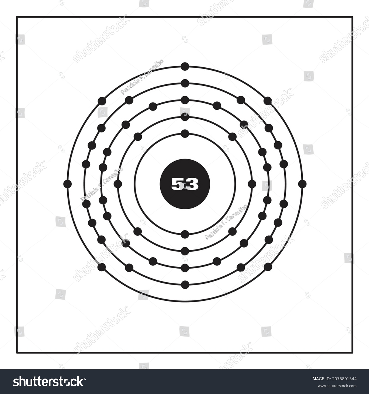 Bohr Model Representation Iodine Atom Number Stock Vector (Royalty Free ...