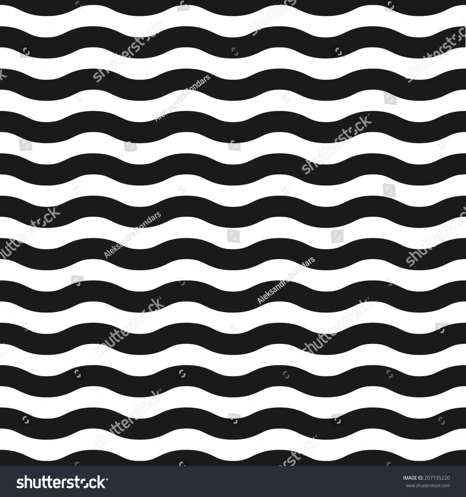 Seamless Black White Wave Pattern Vector Stock Vector (Royalty Free ...