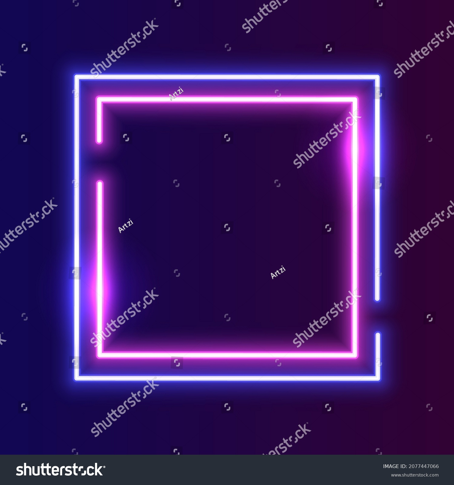 Futuristic Neon Frame Border Blue Pink Stock Vector (Royalty Free ...