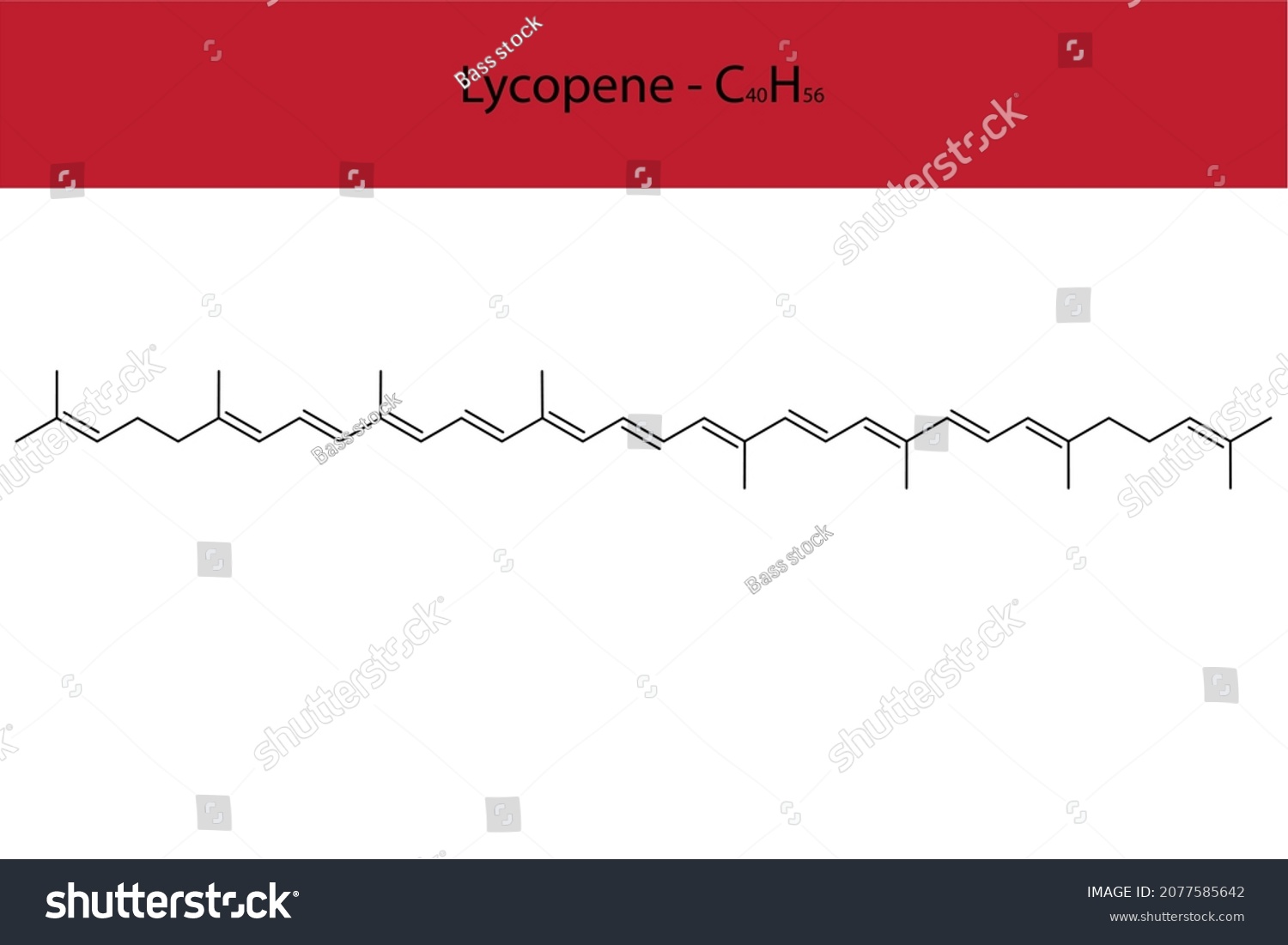 Lycopene Skeletal Structure Molecular Formula Organic Stock Vector ...