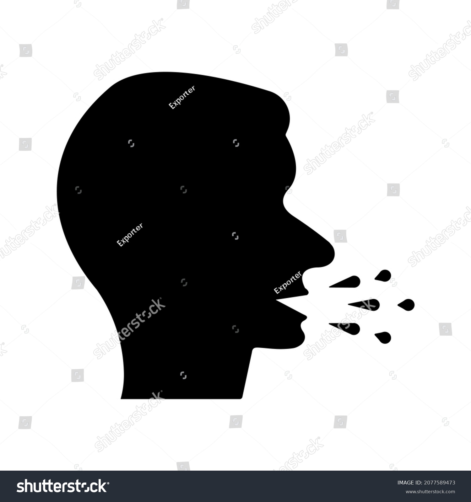 Cough Vector Icon On White Background Stock Vector (Royalty Free ...