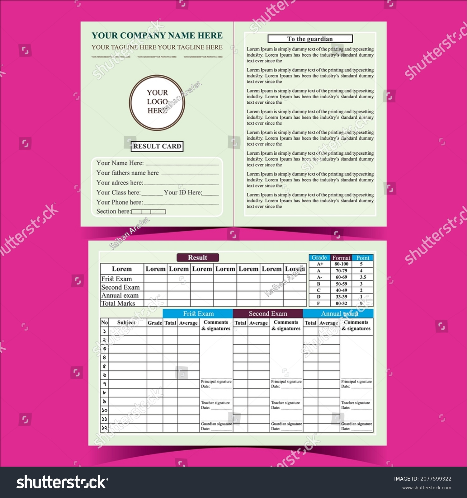 result-card-design-best-color-cmyk-stock-vector-royalty-free