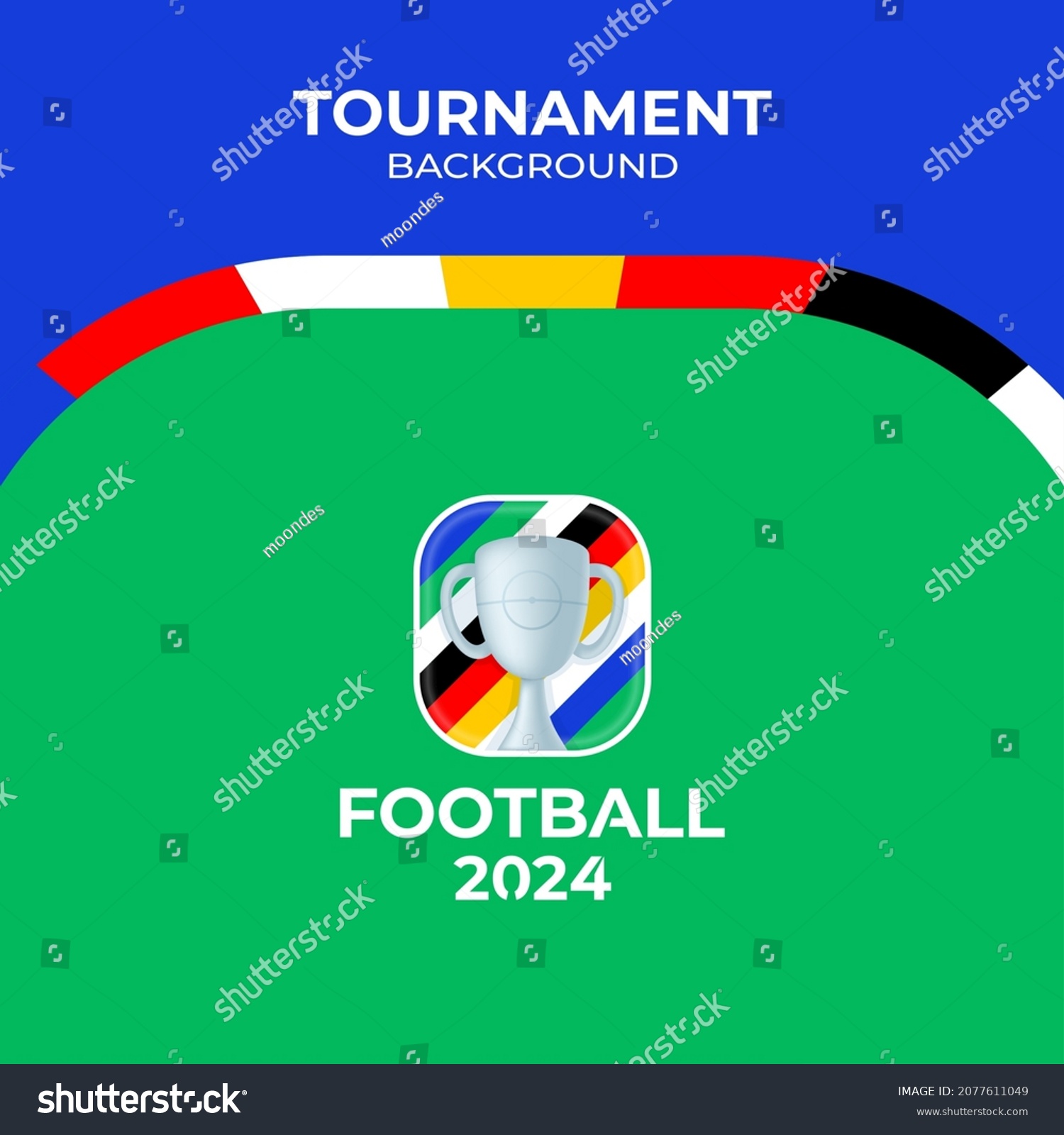 Football Championship Europe 2024 Green Background Stock Vector ...