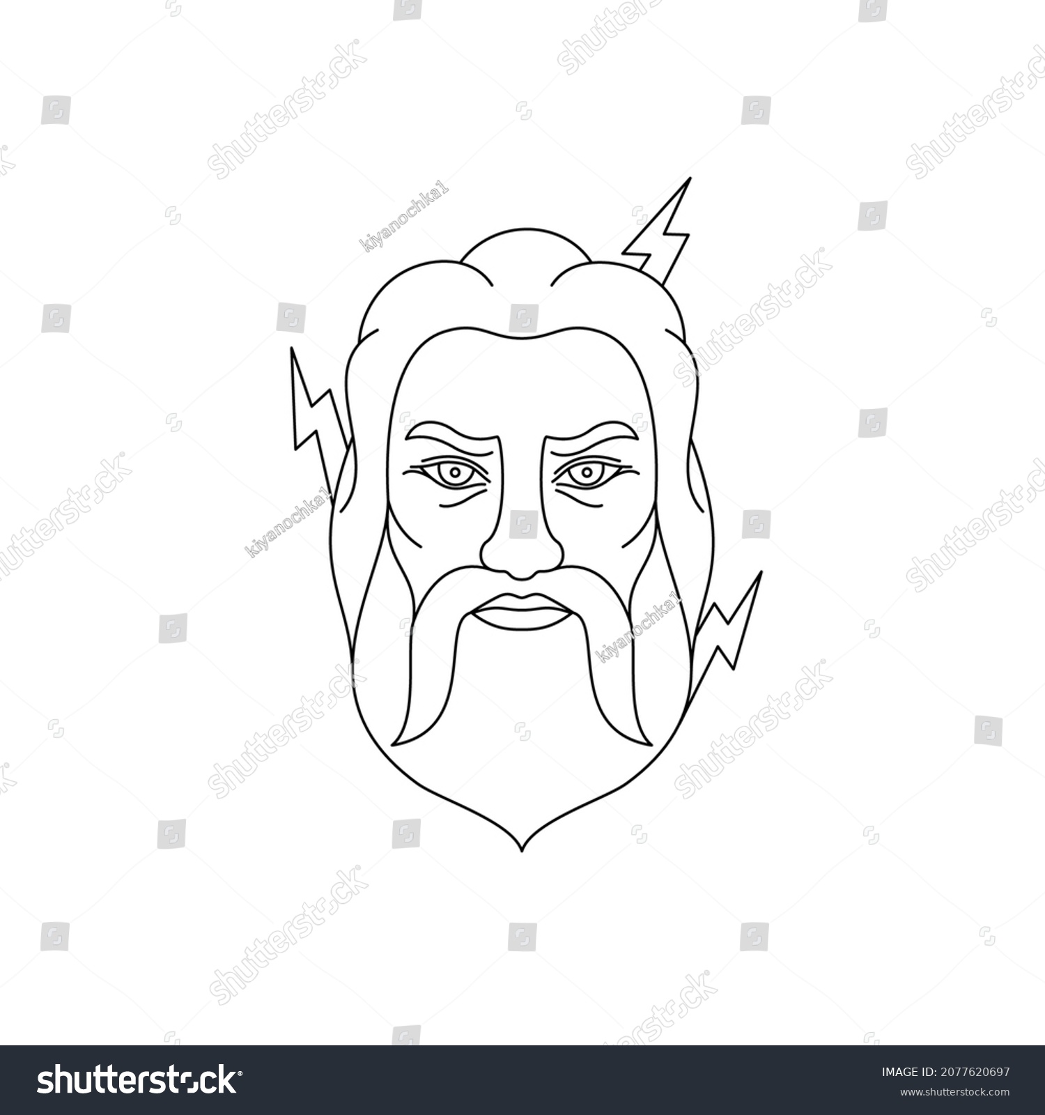 Greek God Zeus On White Background Stock Vector (Royalty Free ...