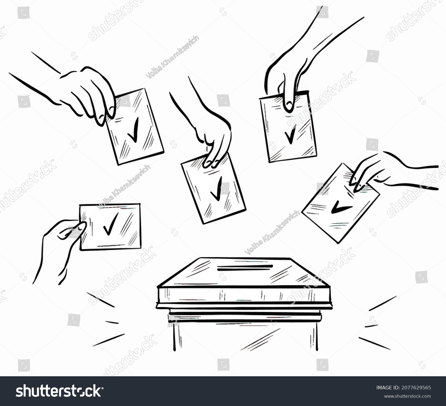 329 Ballot Box Sketch Gambar, Foto Stok & Vektor | Shutterstock