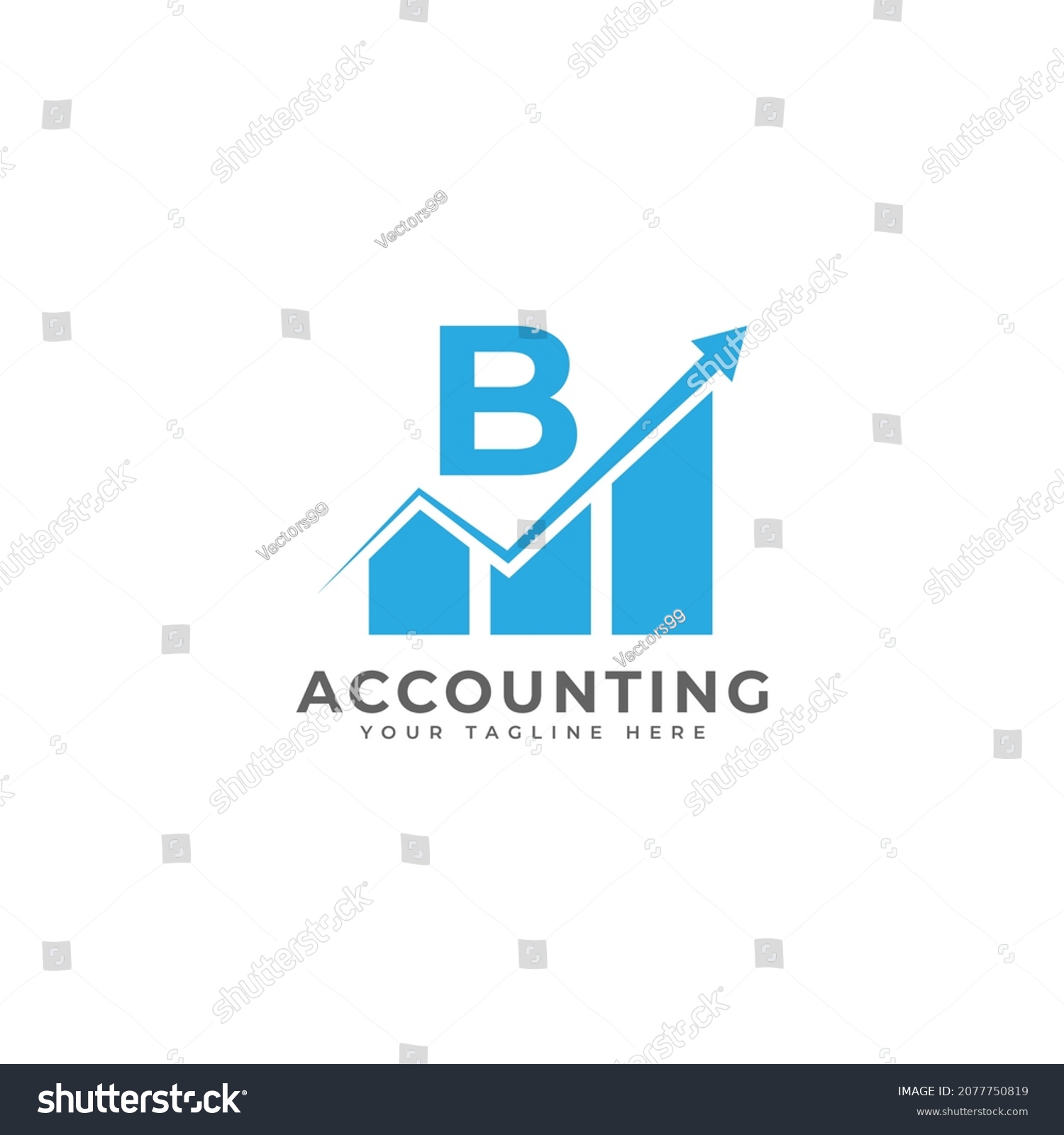 Initial Letter B Chart Bar Finance Stock Vector (Royalty Free ...