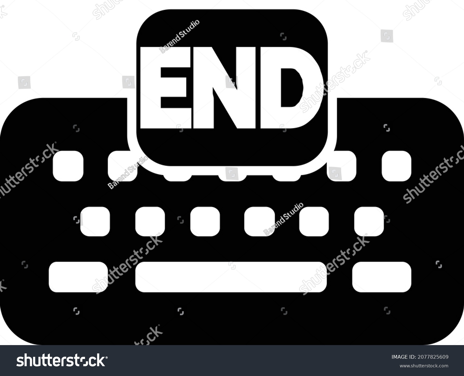 Black Keyboard End Button Stock Vector (Royalty Free) 2077825609 ...